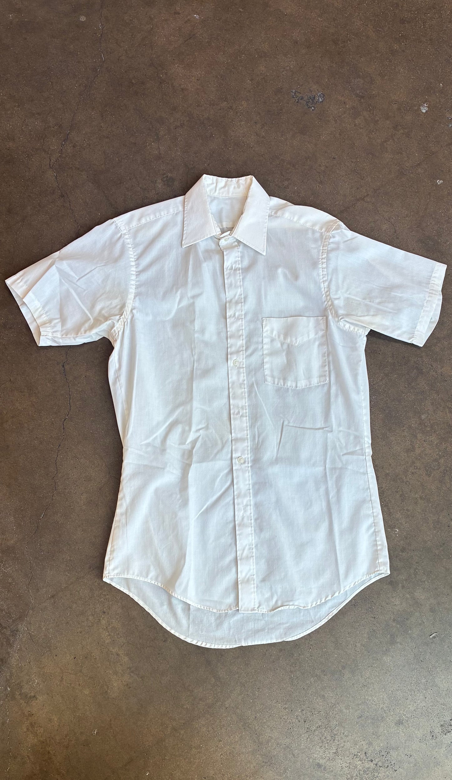 Cream Short Sleeve Button Down