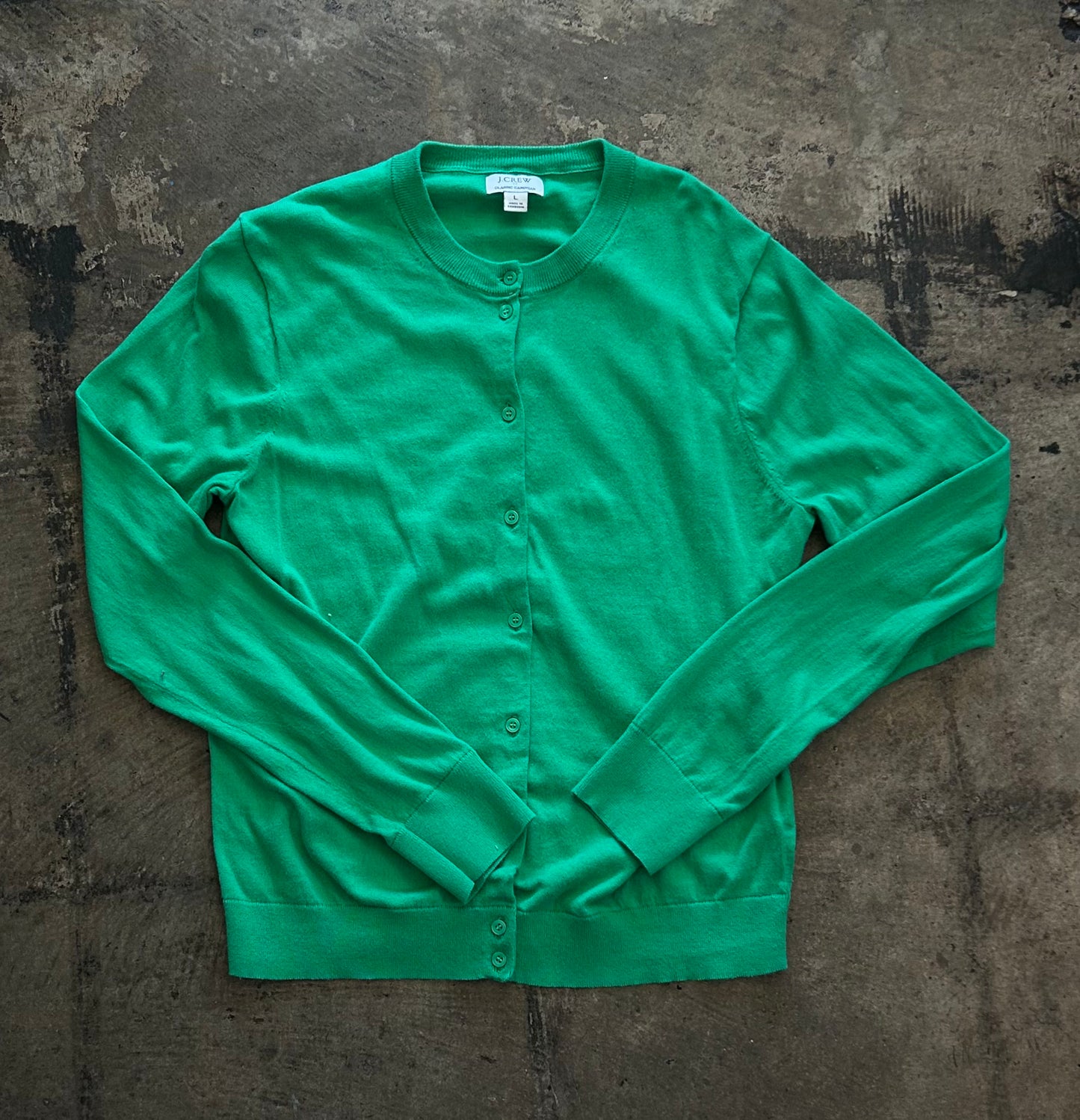 Green J. Crew Classic Cardigan
