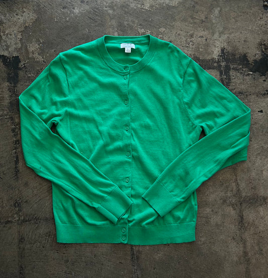 Green J. Crew Classic Cardigan