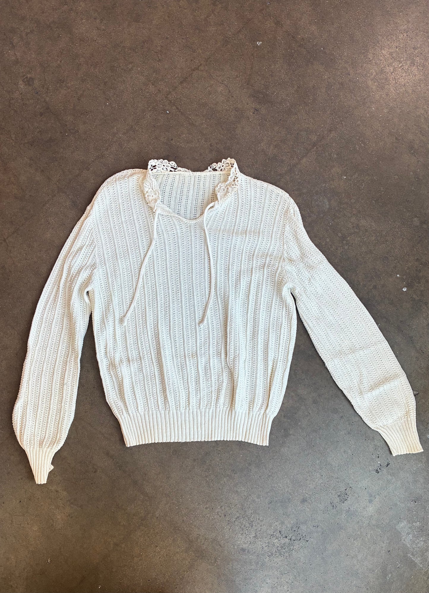 White Knit Long Sleeve Sweater