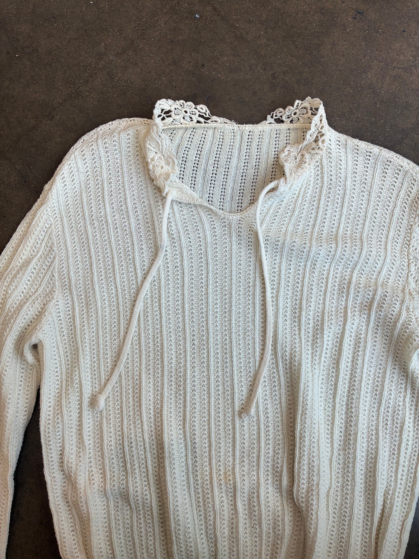 White Knit Long Sleeve Sweater