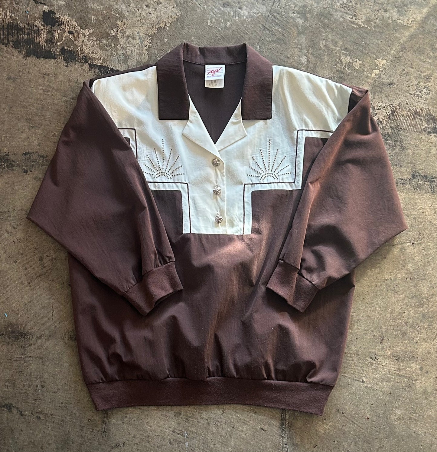 Embellished Brown + White Jogging Set