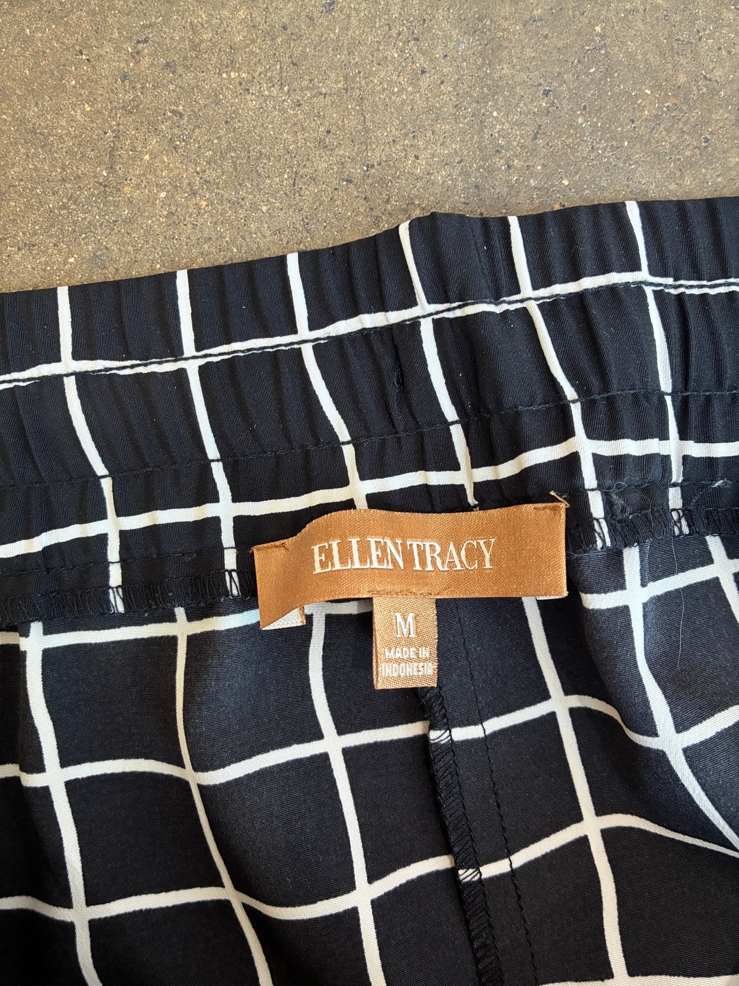 Black + White Ellen Tracy Checkered Pants