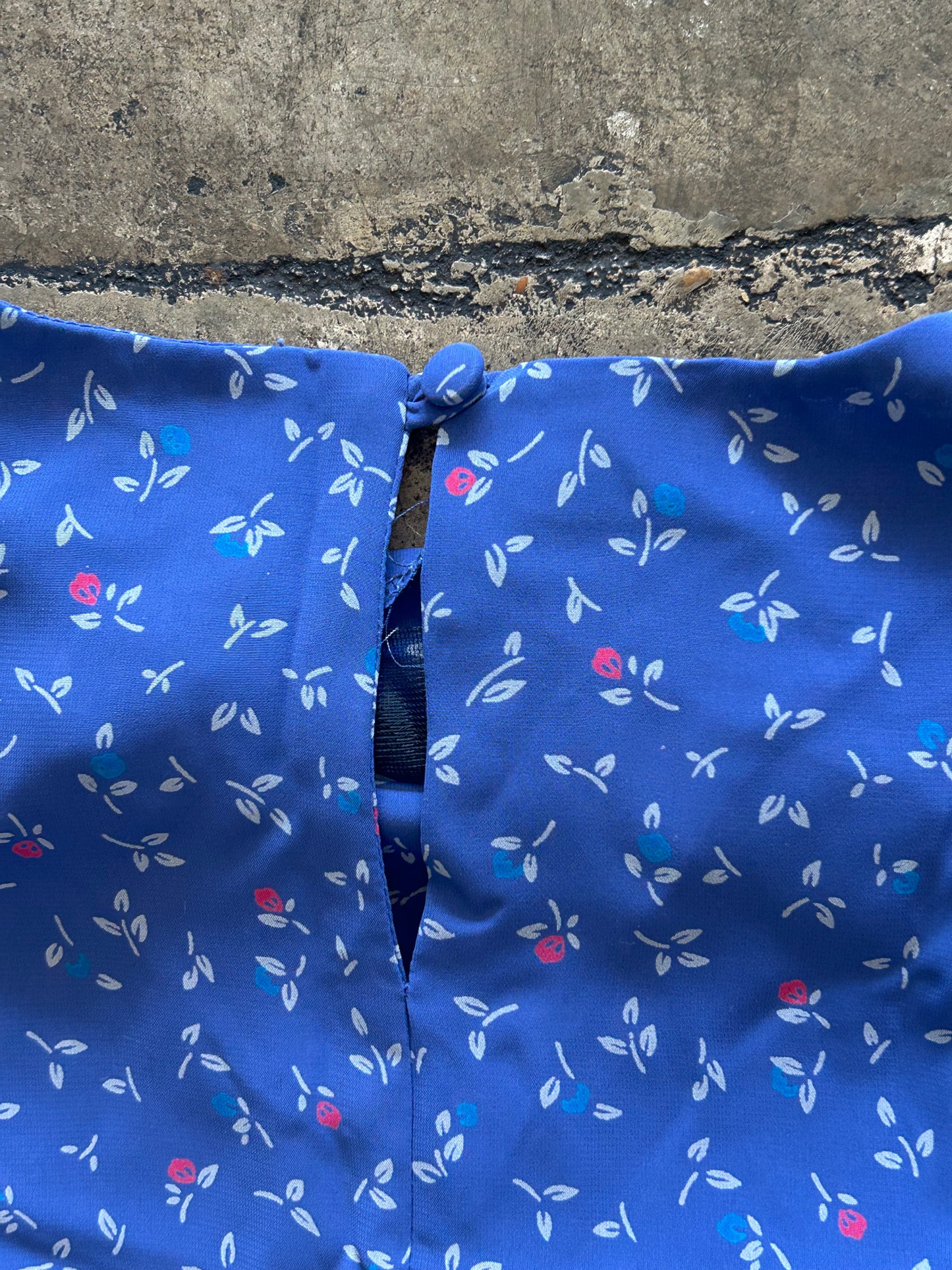 Sheer Blue Floral Midi Dress
