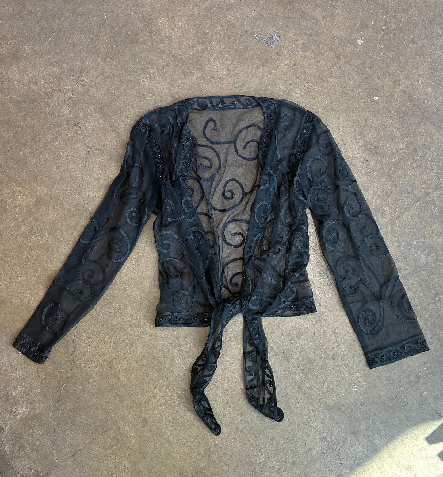 Sheer Black Mesh Cardigan