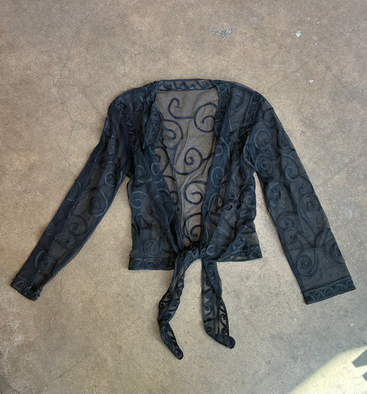 Sheer Black Mesh Cardigan
