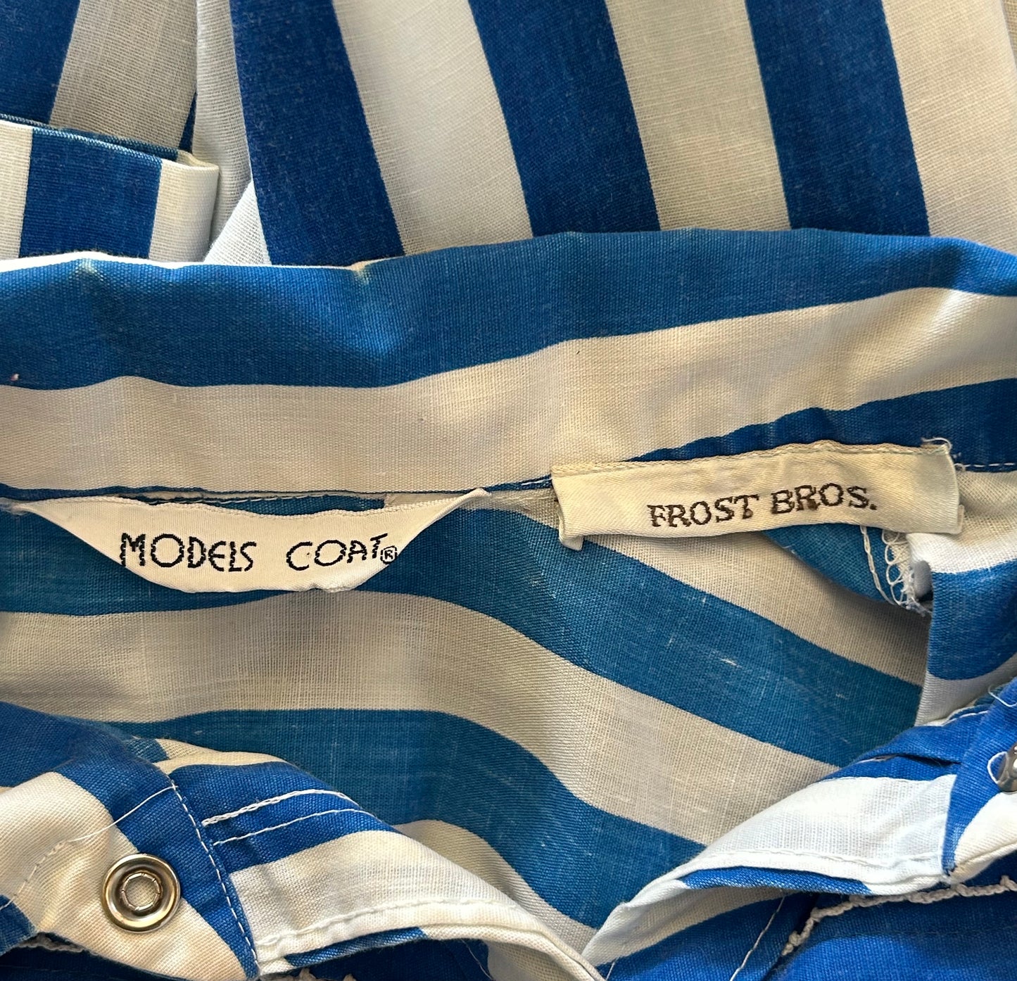 Blue Striped Button Front Night Gown