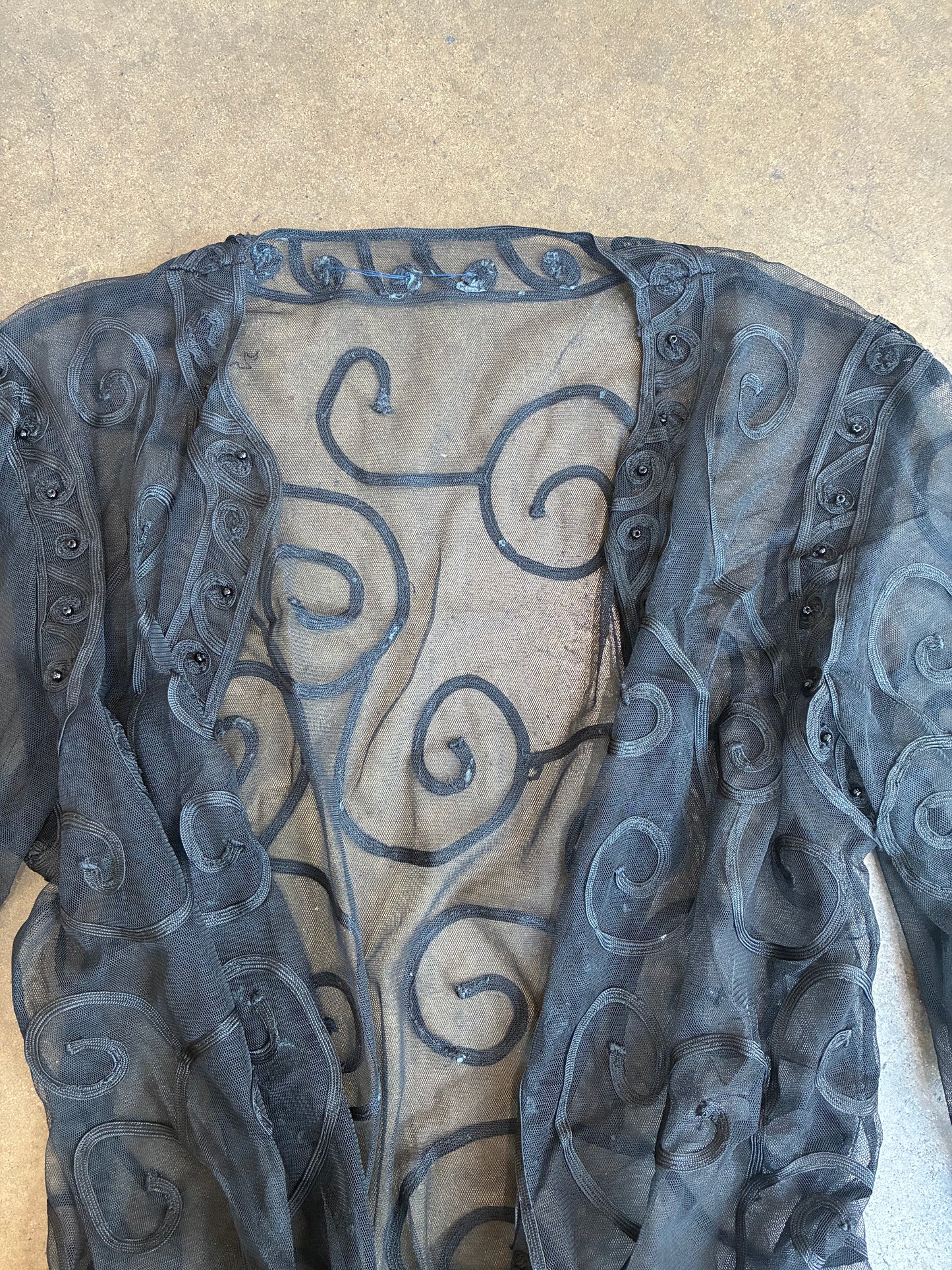 Sheer Black Mesh Cardigan