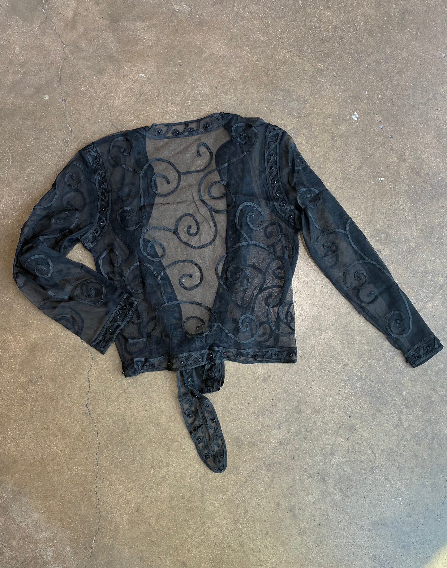 Sheer Black Mesh Cardigan
