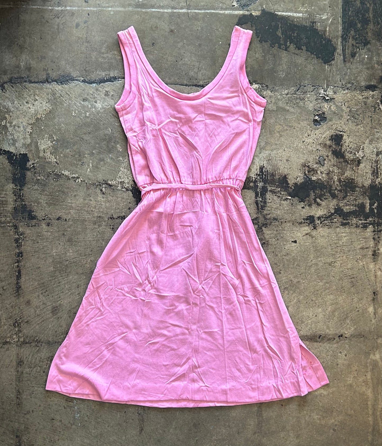 Pink Button Front Tank Dress