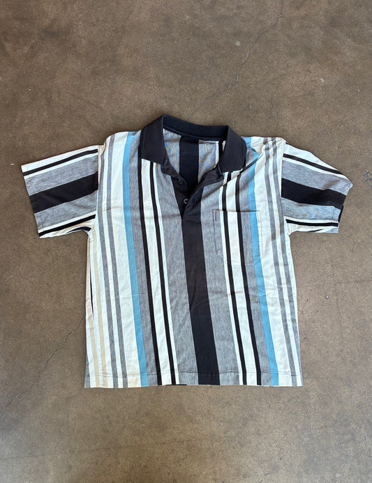 Black + Blue Striped Polo Shirt