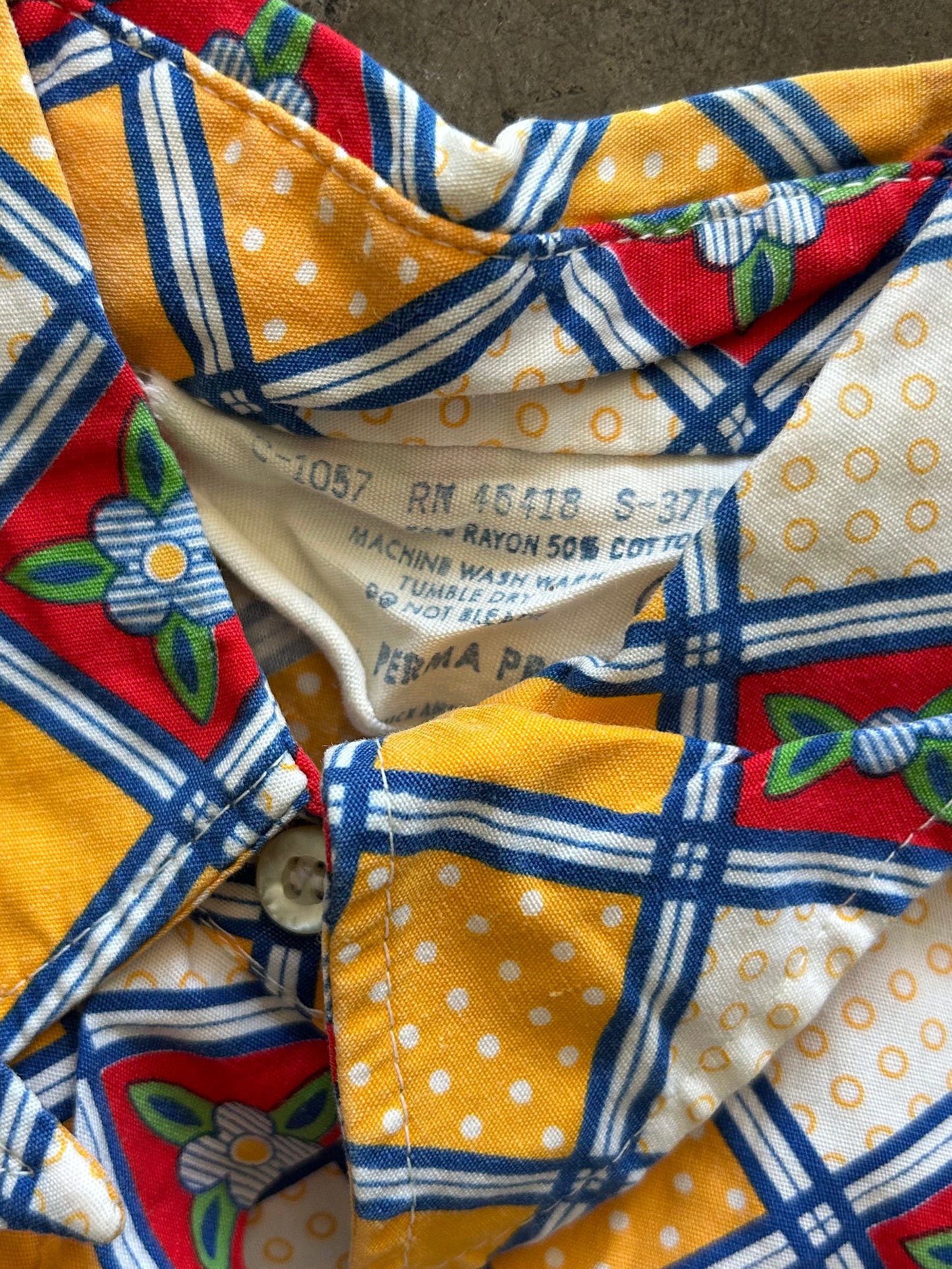 Primary Floral Pattern Button Up
