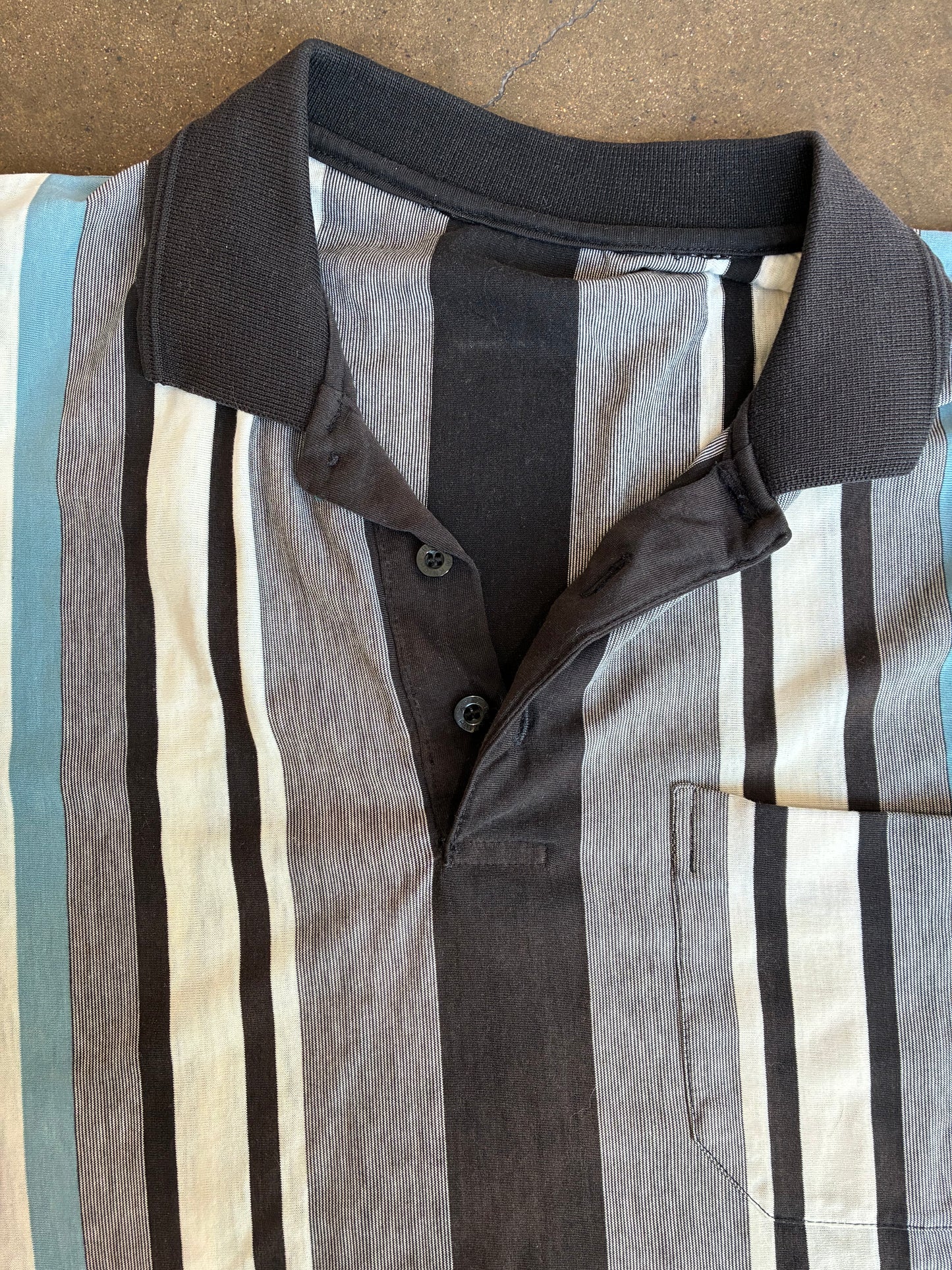 Black + Blue Striped Polo Shirt