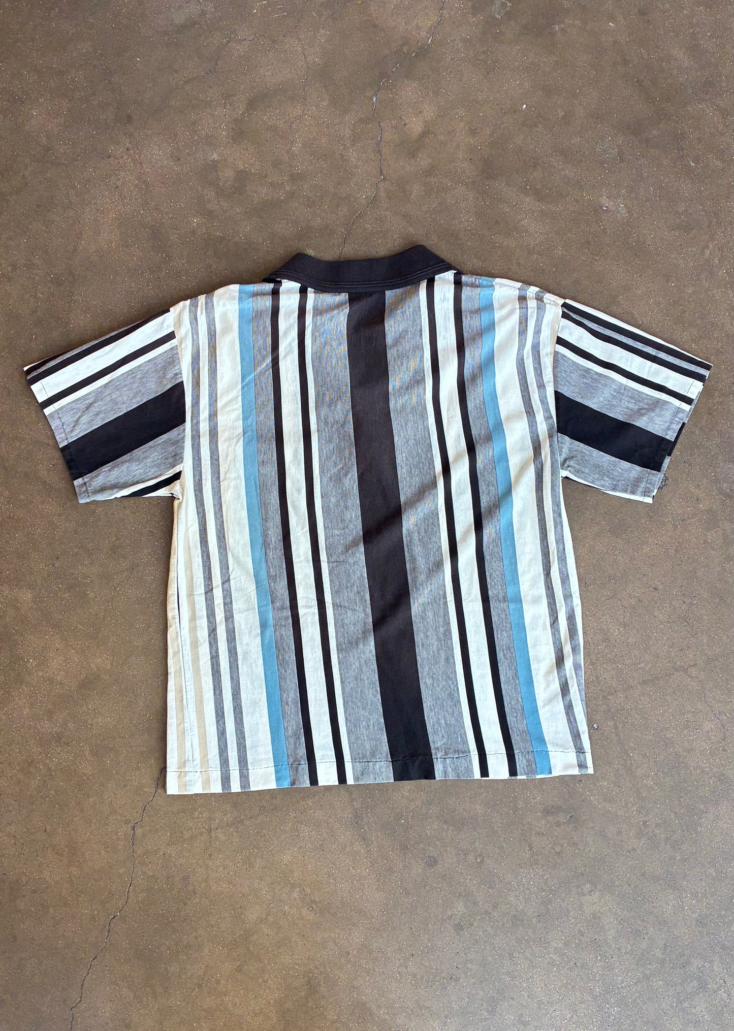 Black + Blue Striped Polo Shirt