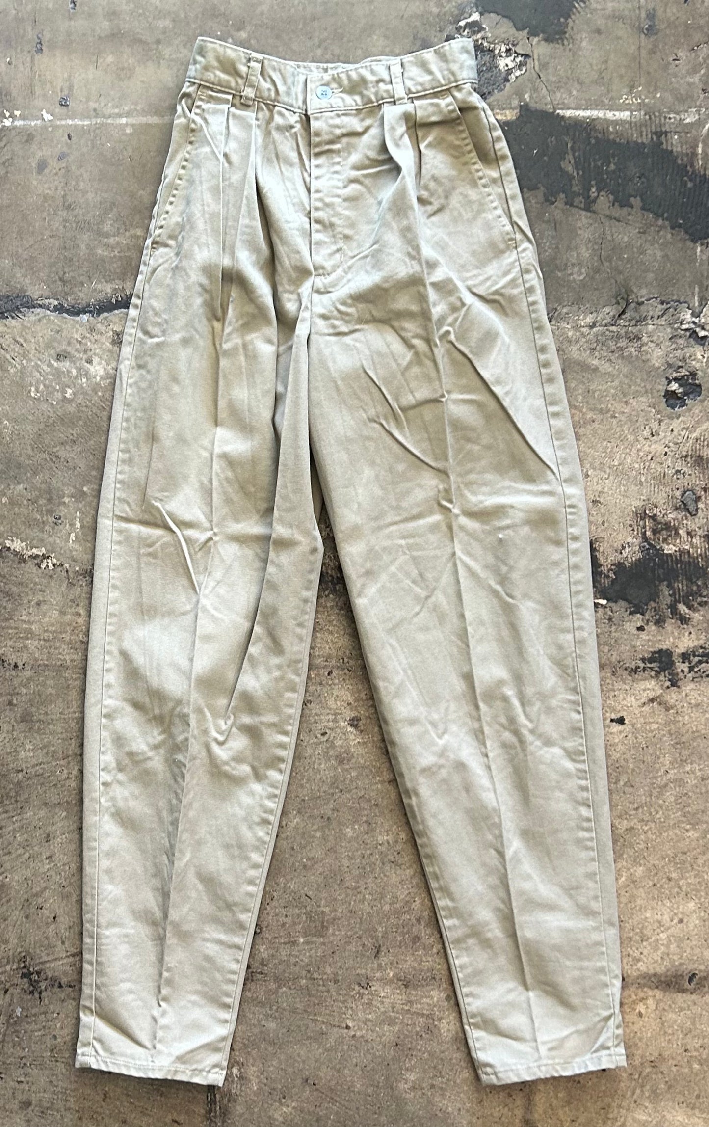 Pleated Khaki Trousers