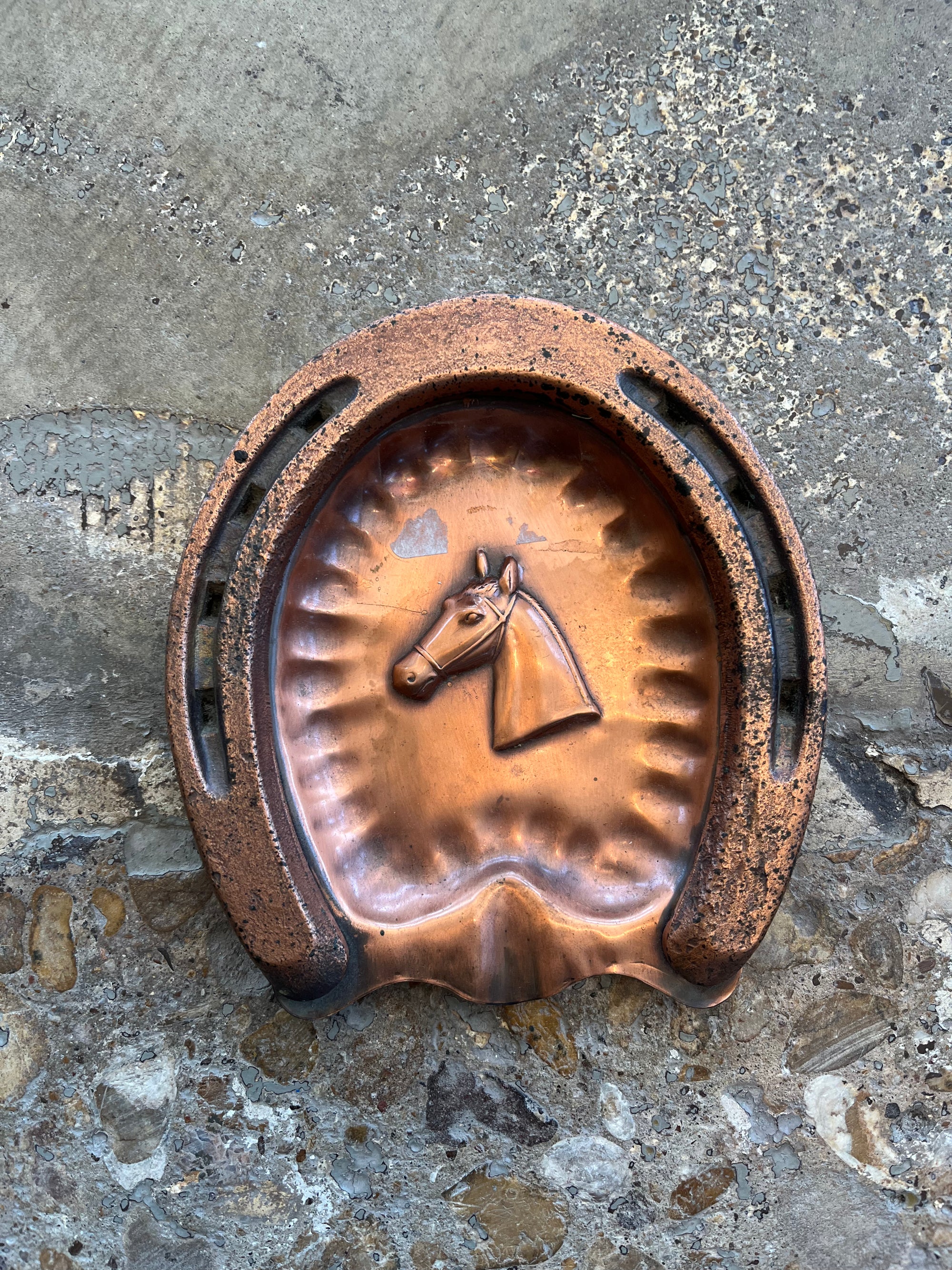 Copper Horseshoe Ashtray