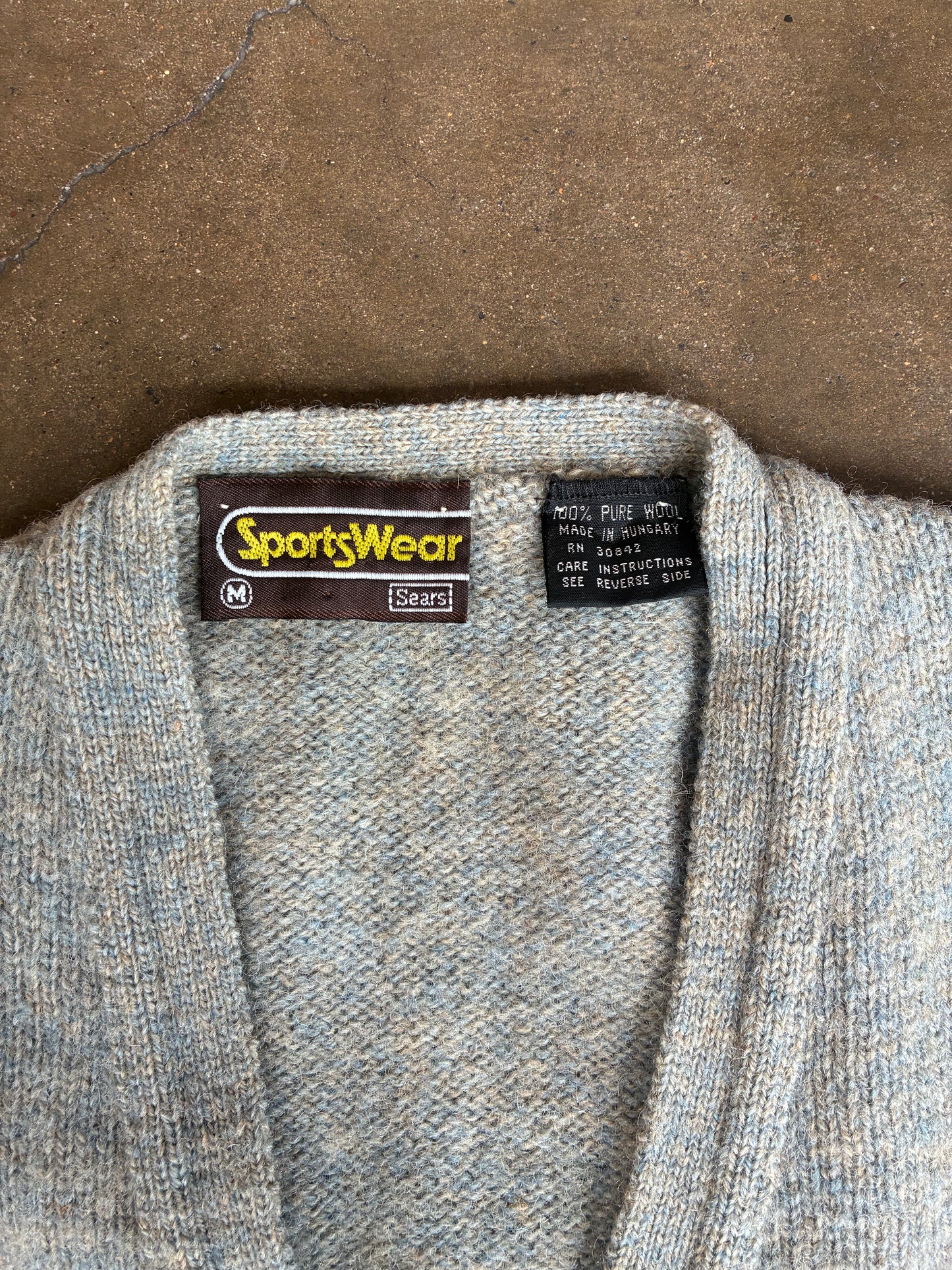 Gray Button Up Sweater Vest w/ Pockets