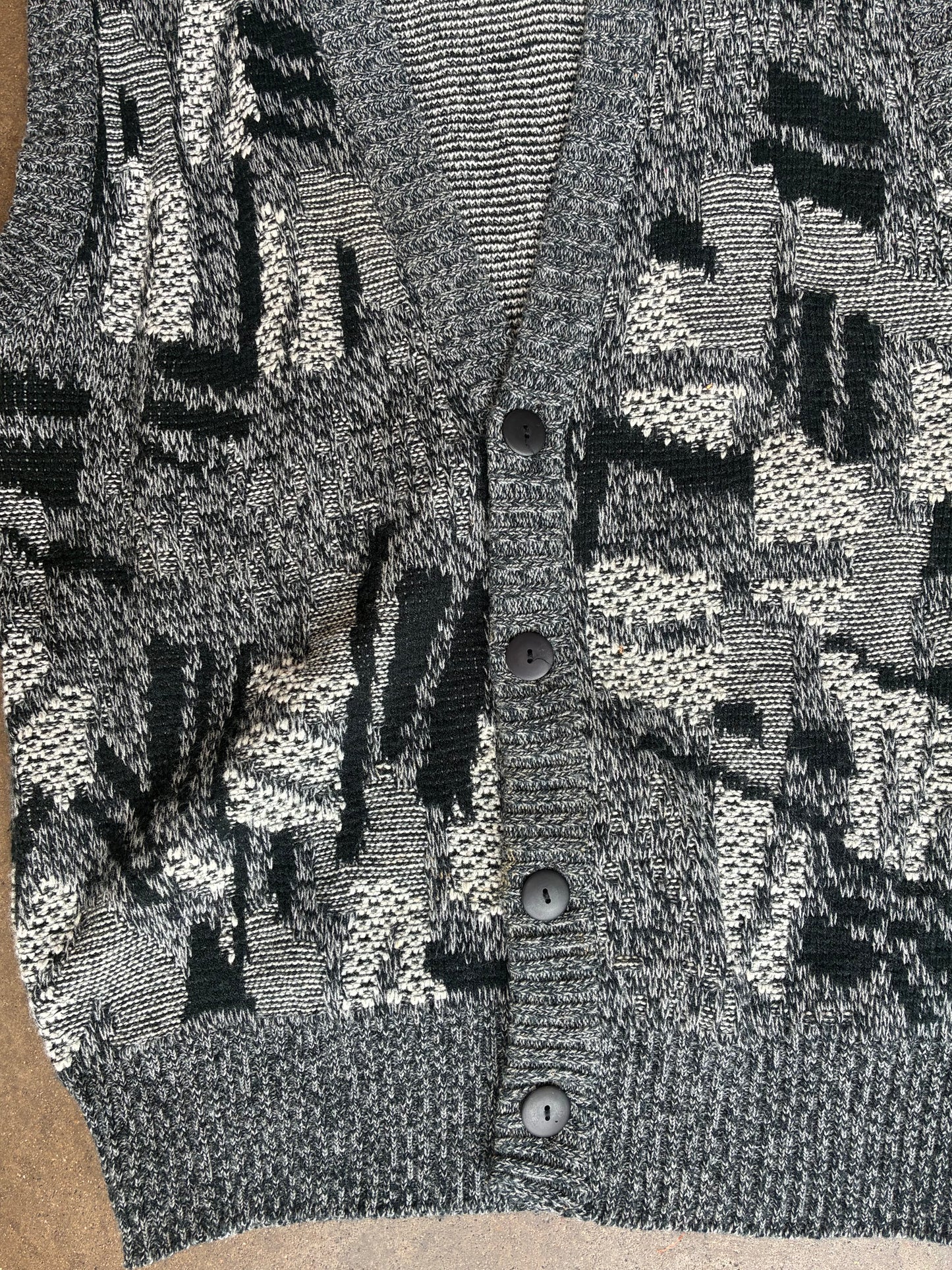 Abstract Button Up Knit Vest