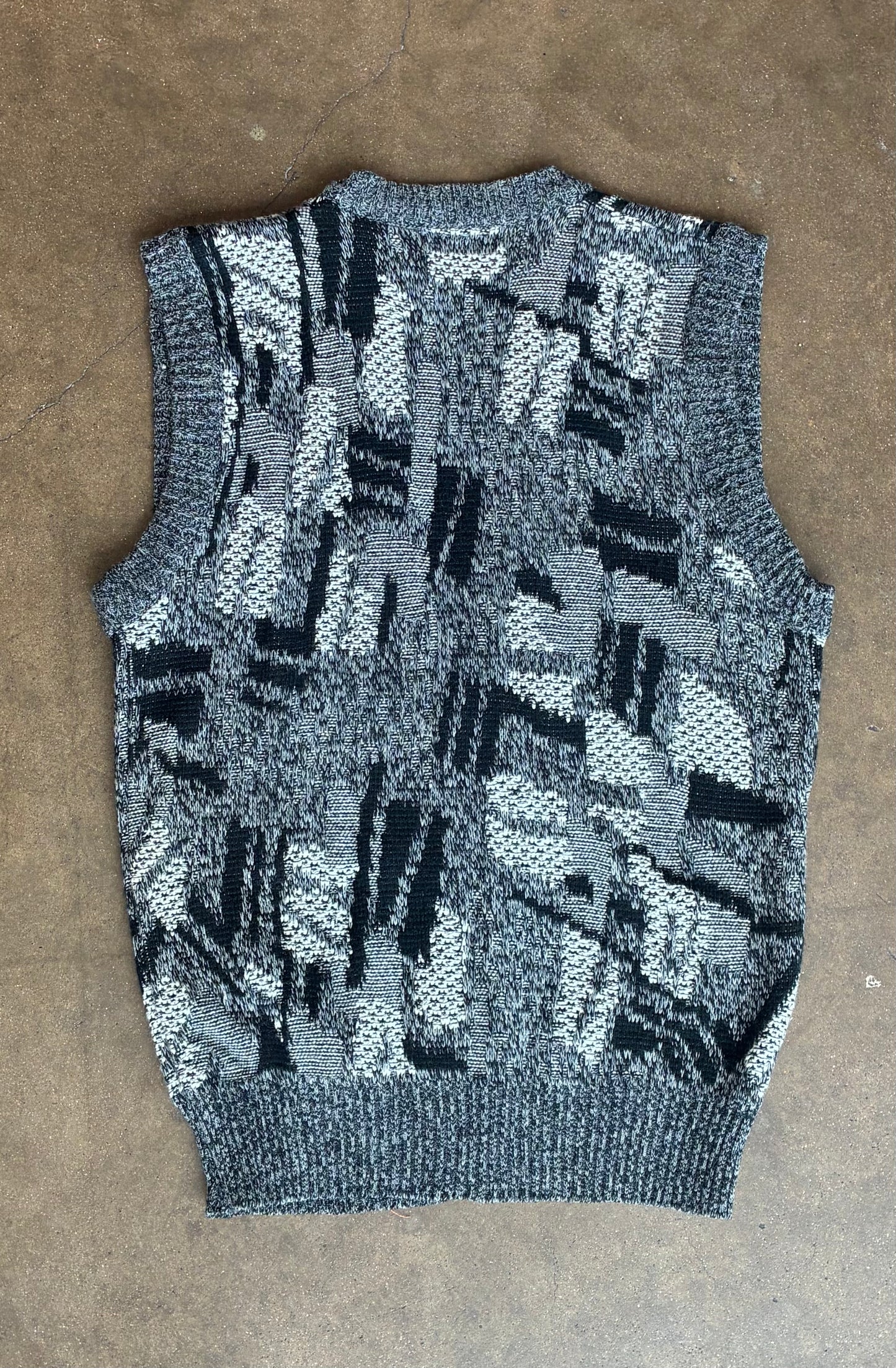 Abstract Button Up Knit Vest