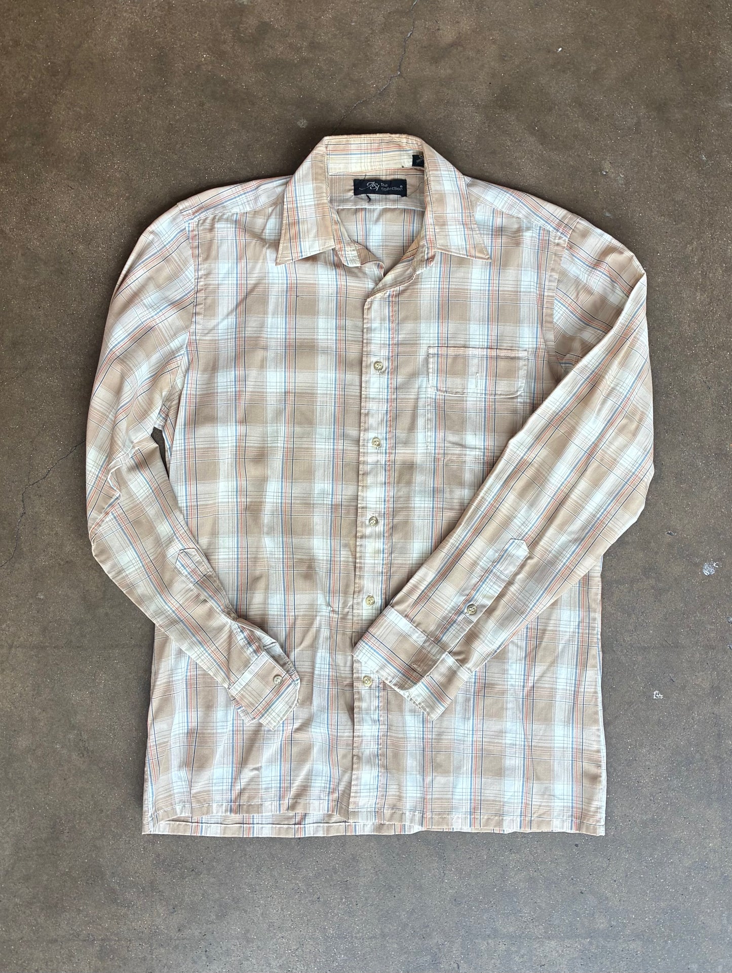 Tan Plaid Button Up