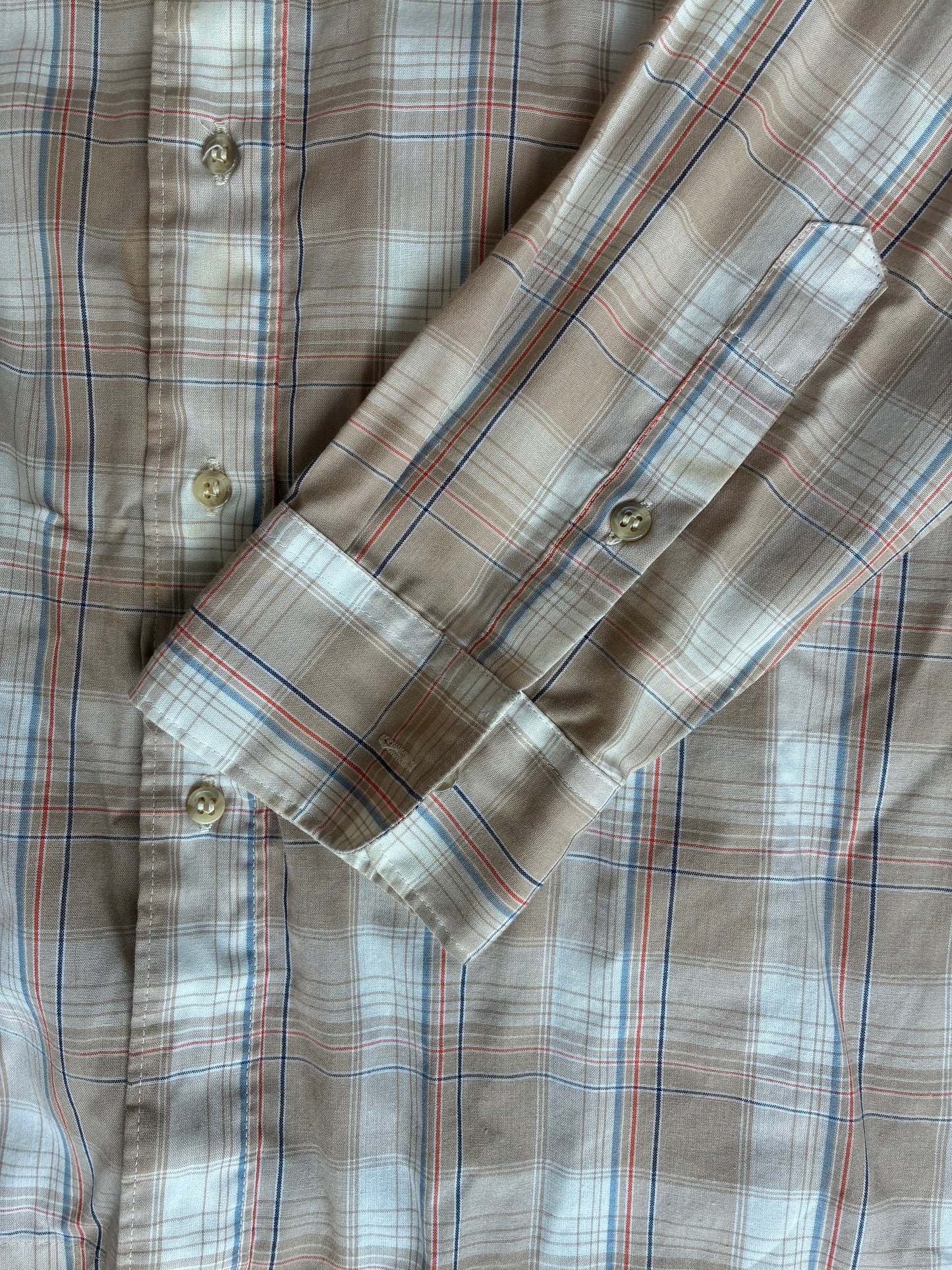 Tan Plaid Button Up