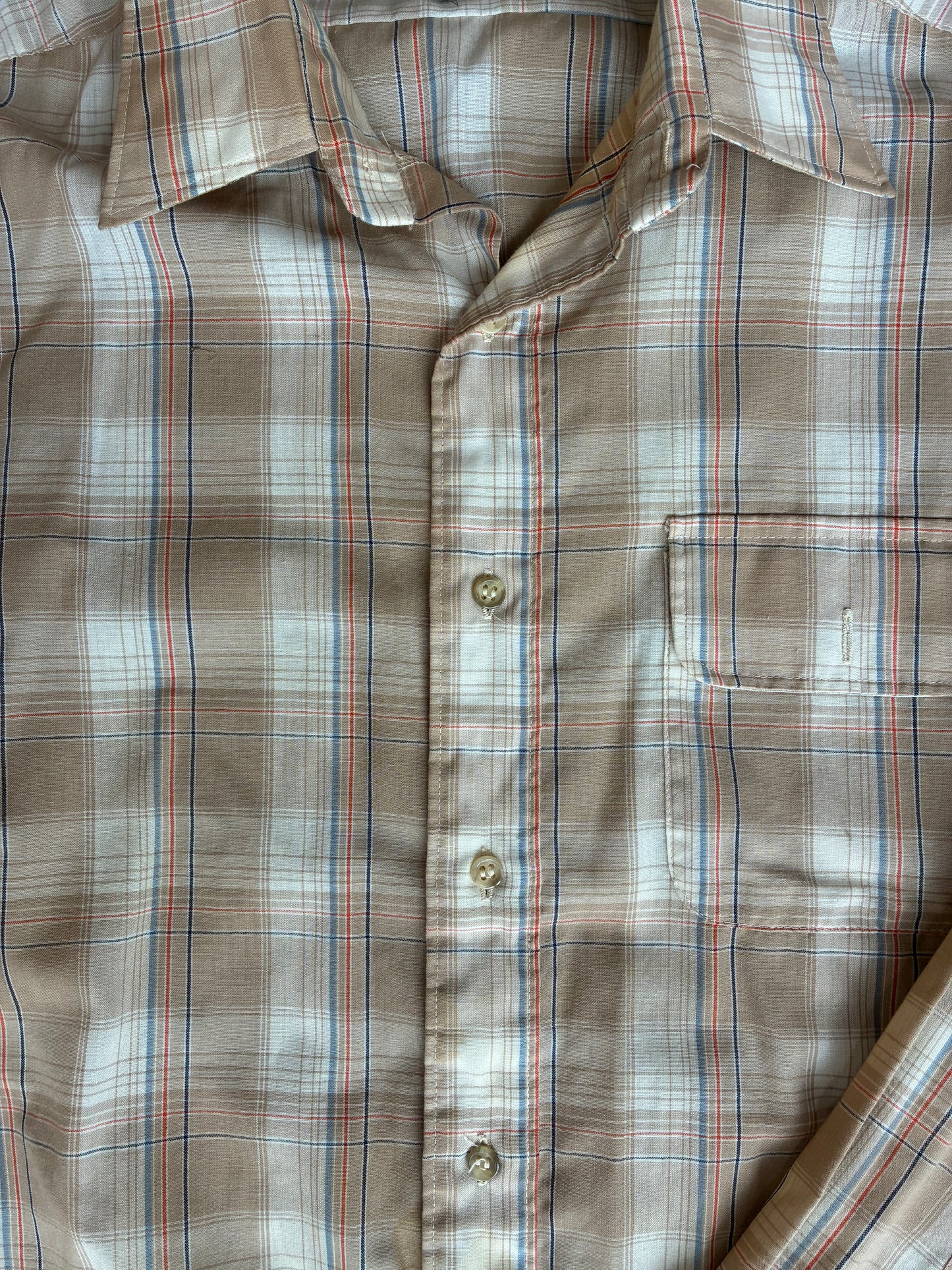 Tan Plaid Button Up