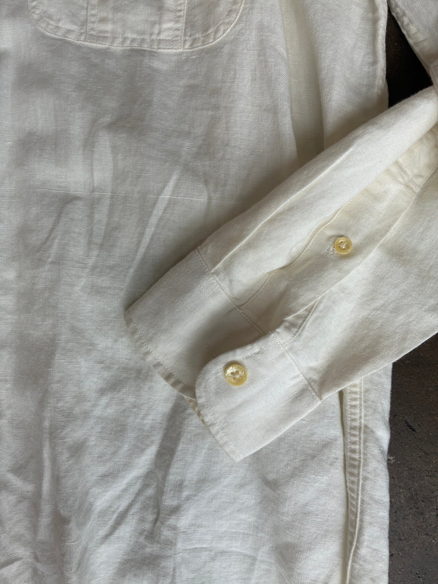 Off White Linen Button Up