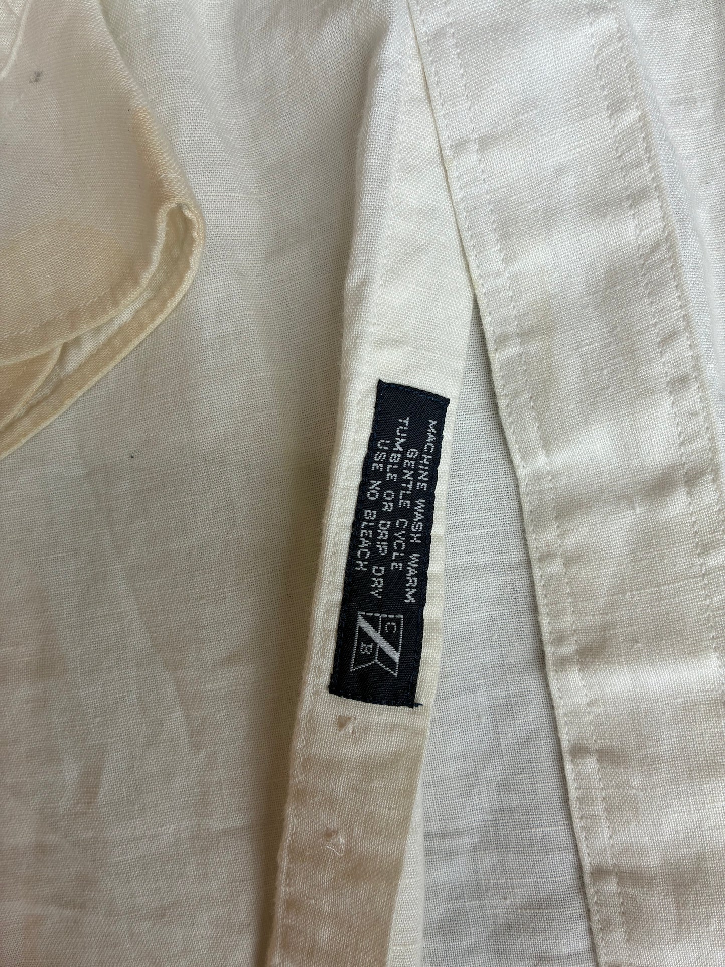 Off White Linen Button Up