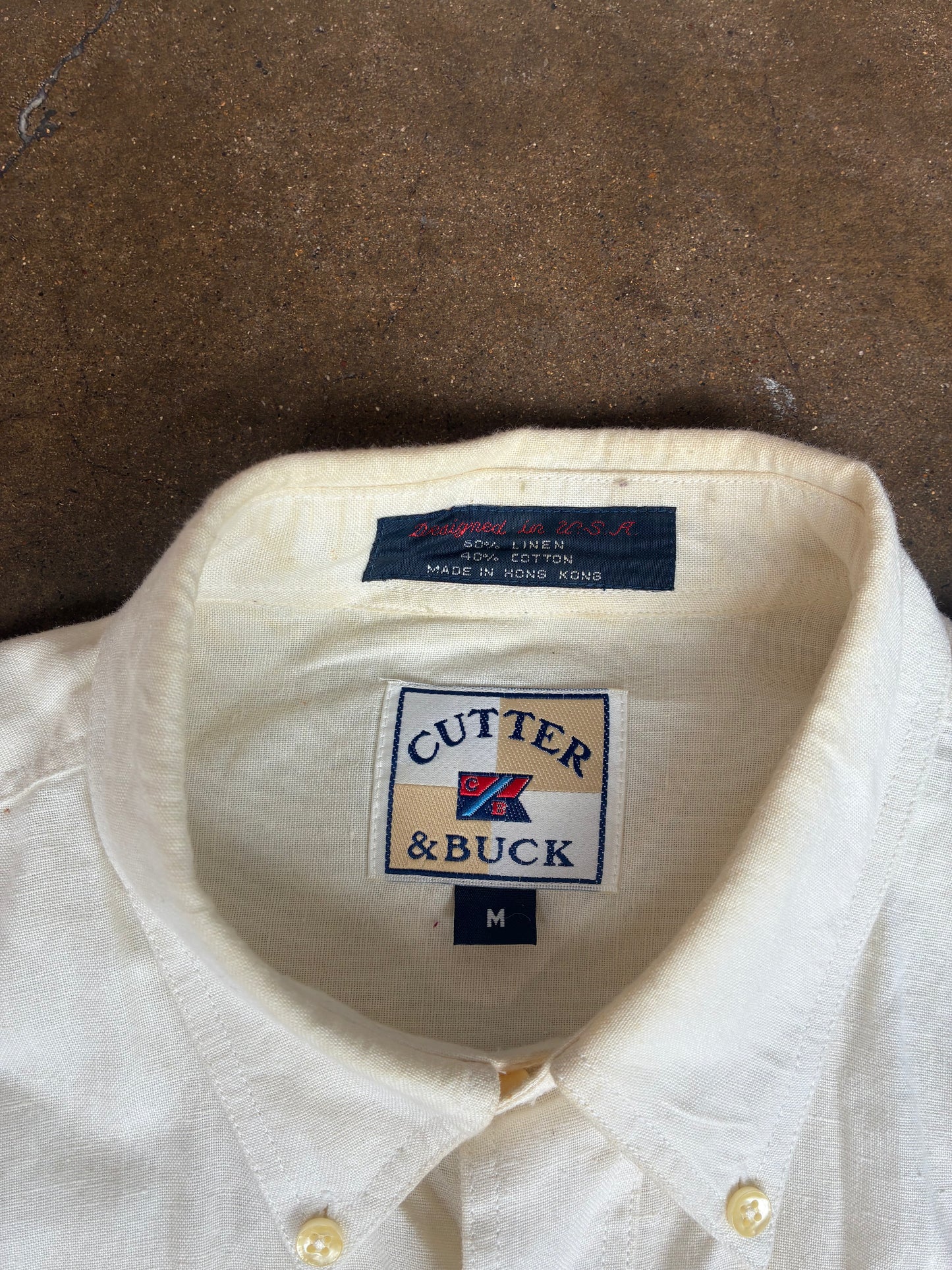 Off White Linen Button Up