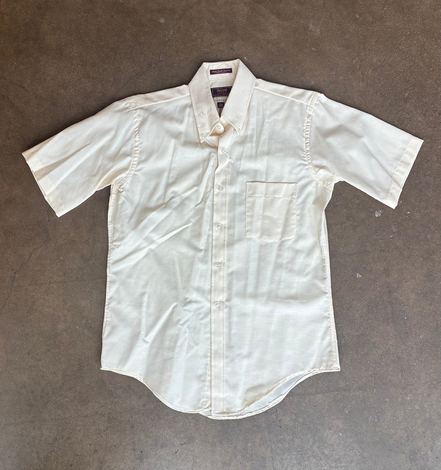 Cream Short Sleeve Button Up