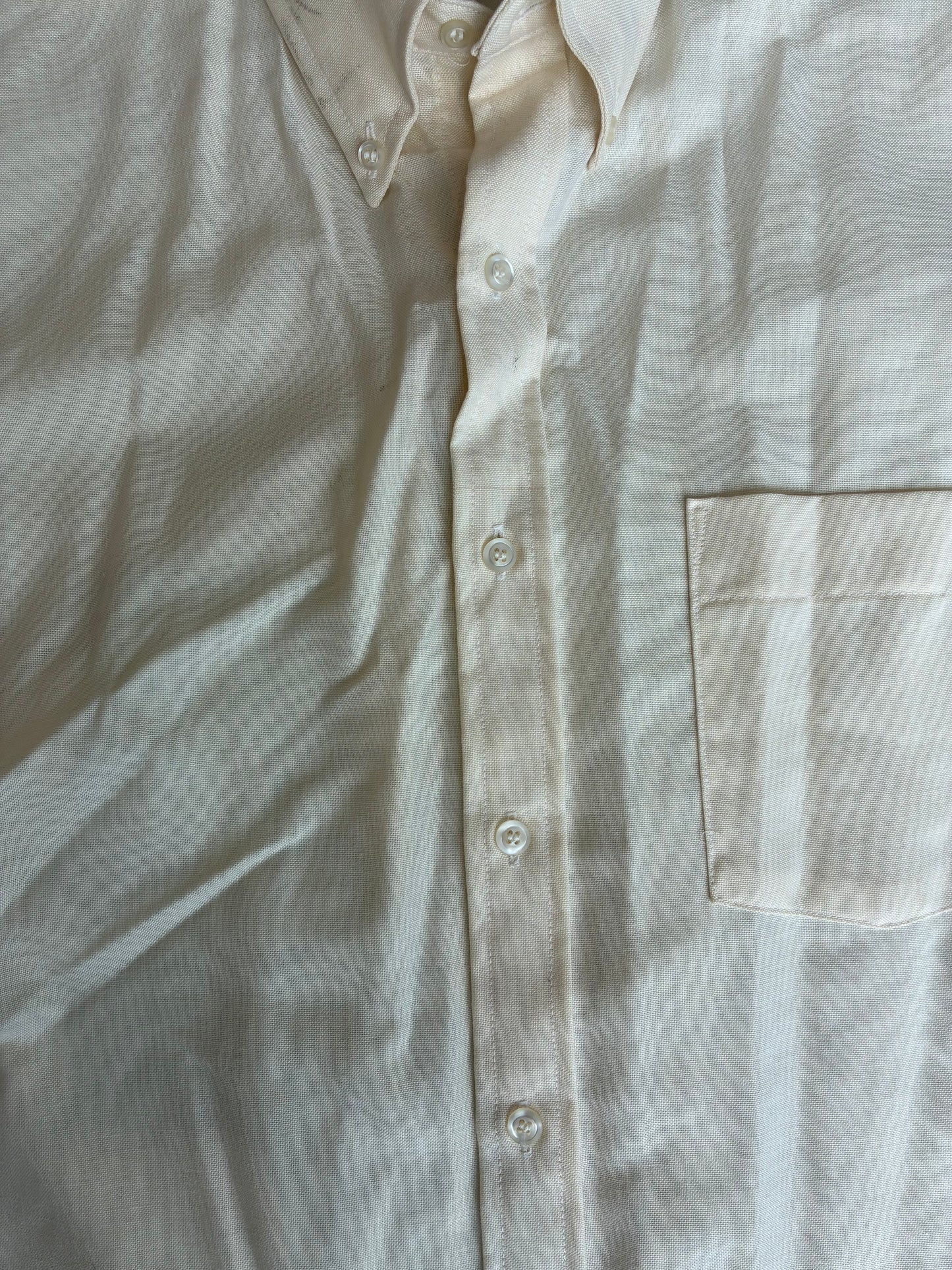 Cream Short Sleeve Button Up