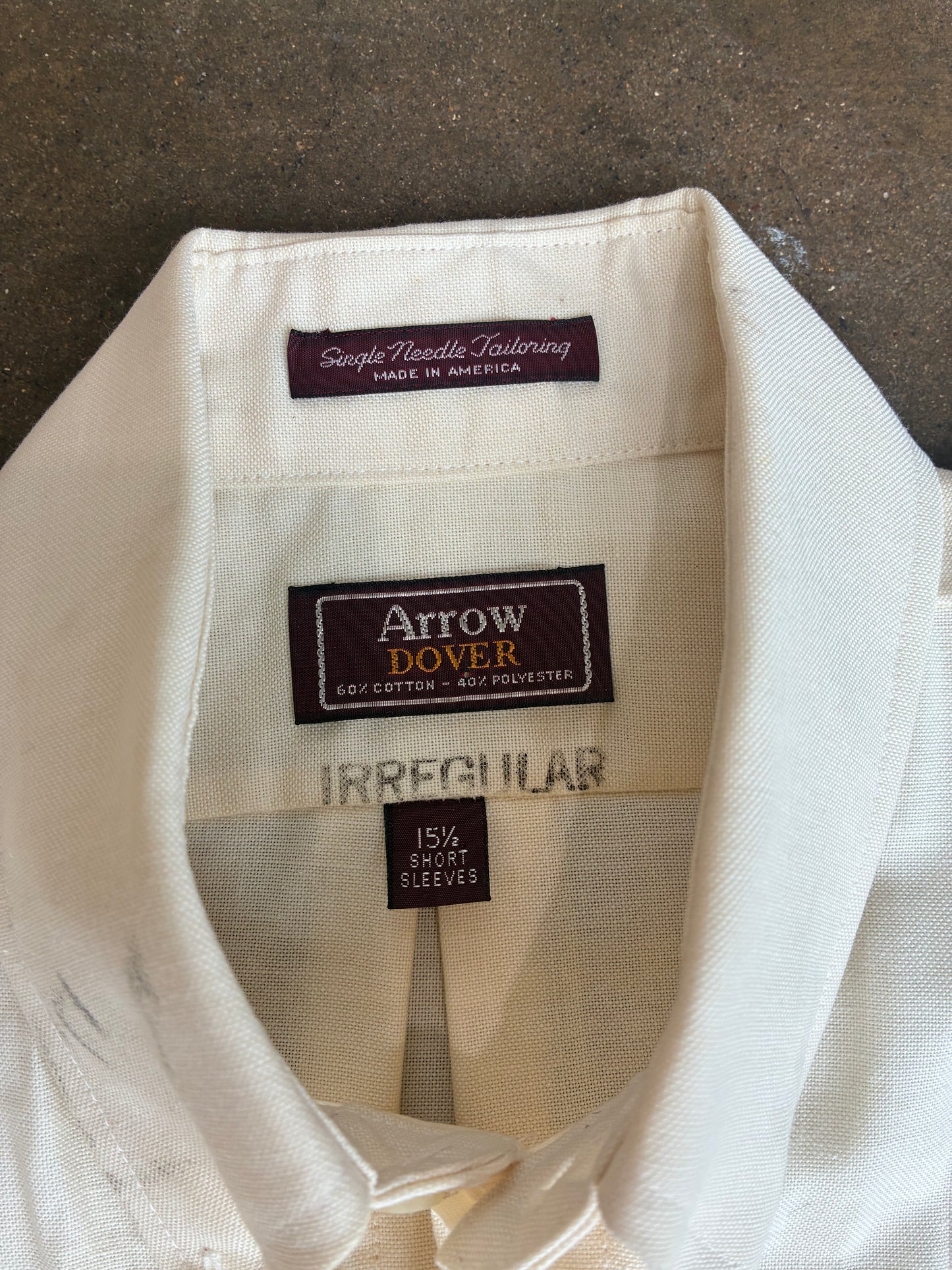 Cream Short Sleeve Button Up
