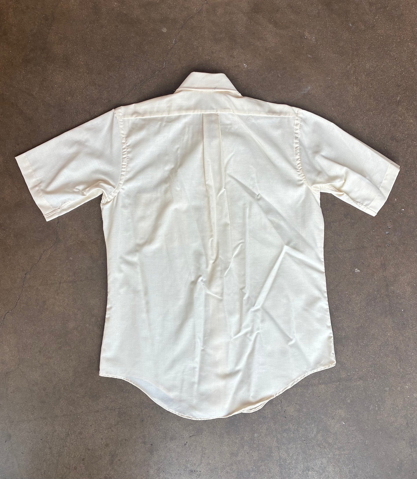 Cream Short Sleeve Button Up