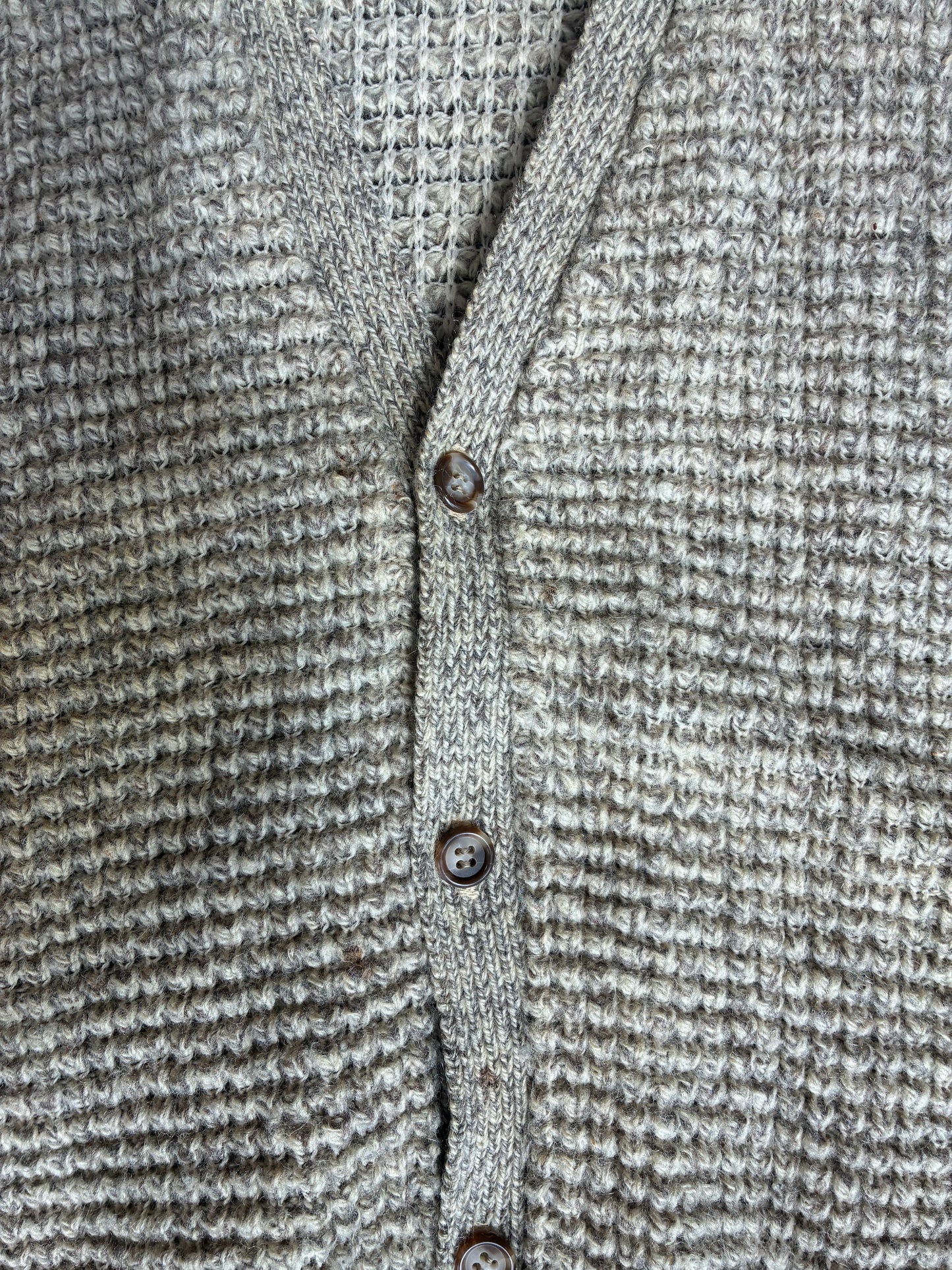Oatmeal Waffle Knit Button Up Sweater Vest