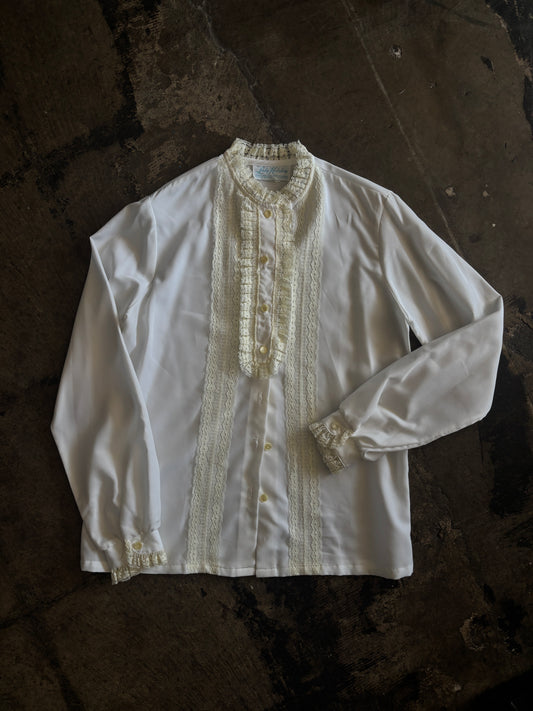 Lady Holiday White Lace Detail Blouse