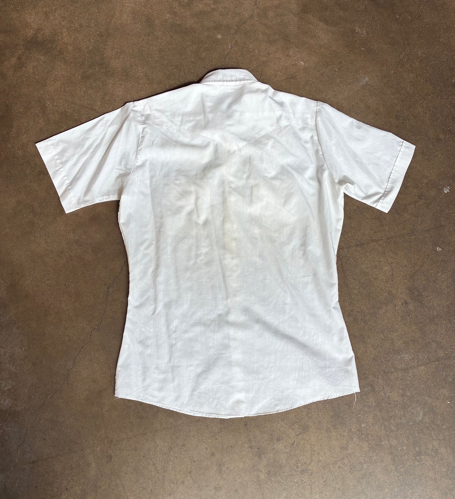 Short Sleeve White Pearl Snap Shirt