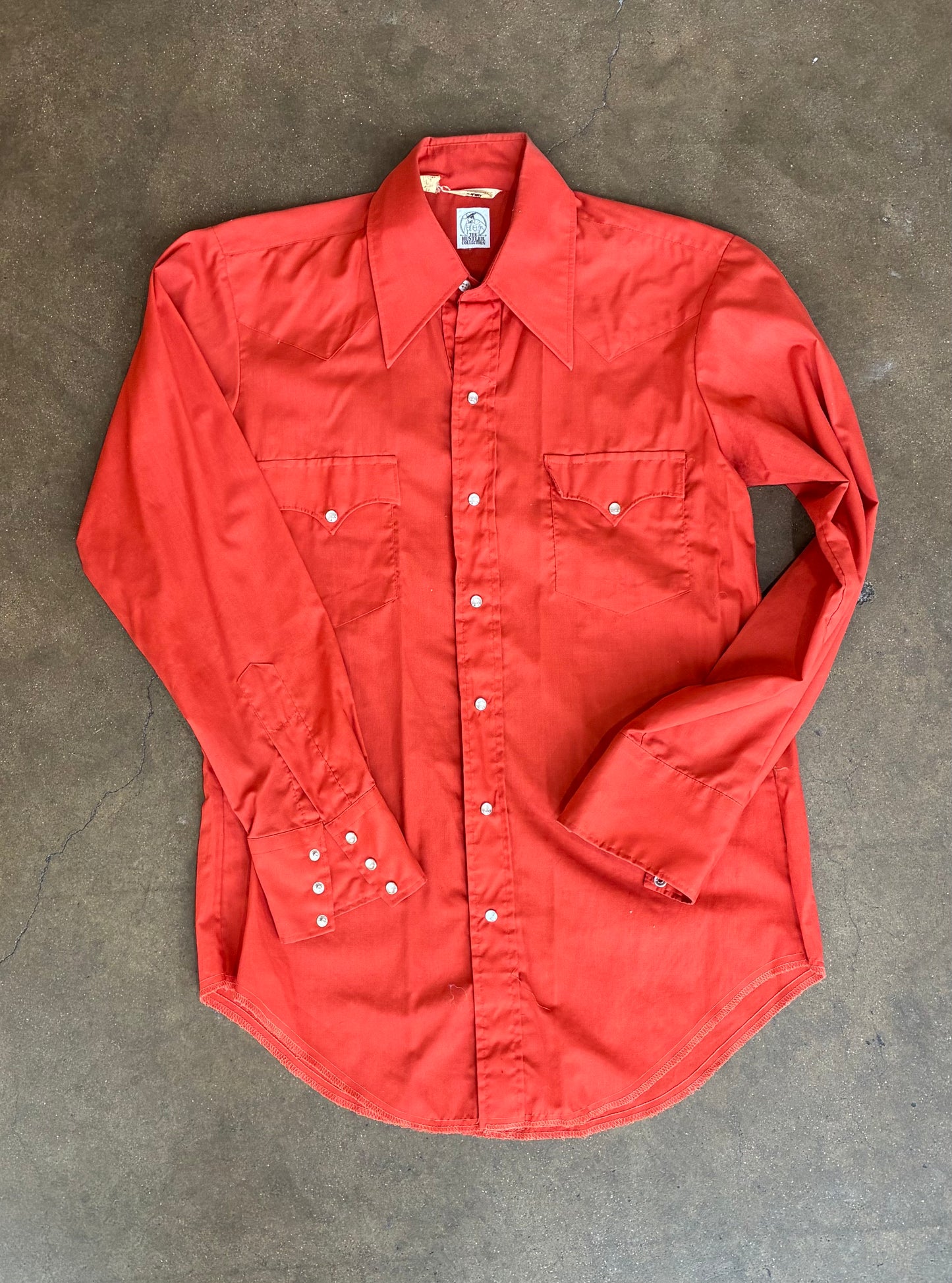 Burnt Orange Pearl Snap Shirt
