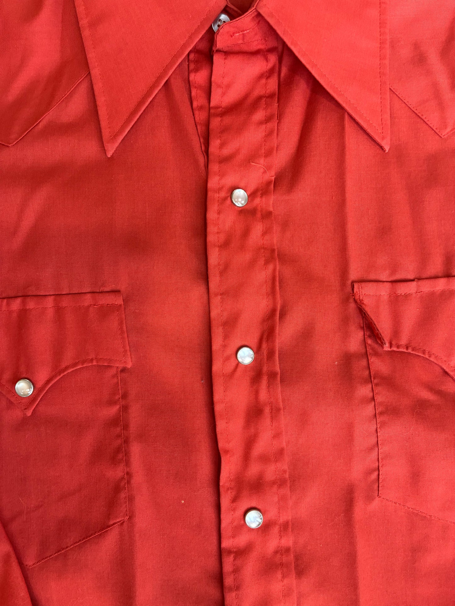 Burnt Orange Pearl Snap Shirt