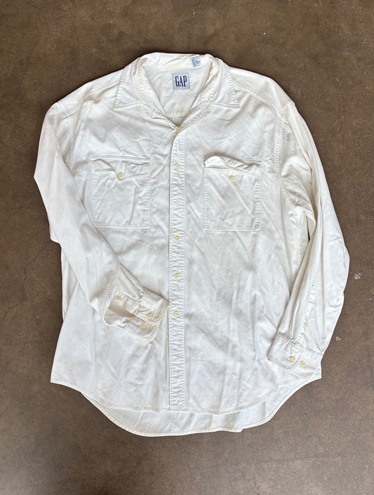 White Gap Button Up