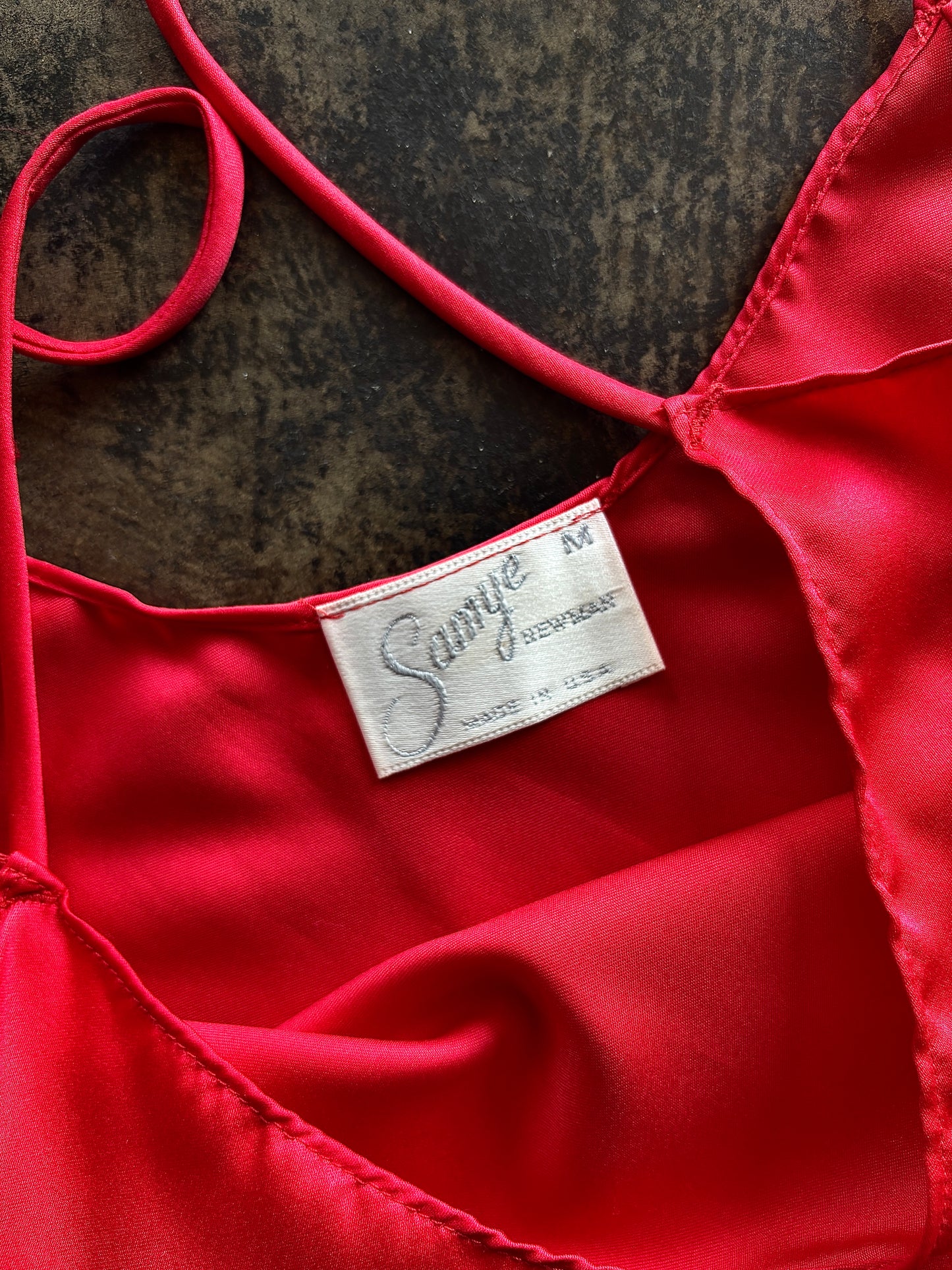 Red Silk Nightie Set