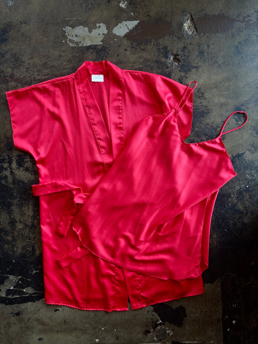 Red Silk Nightie Set