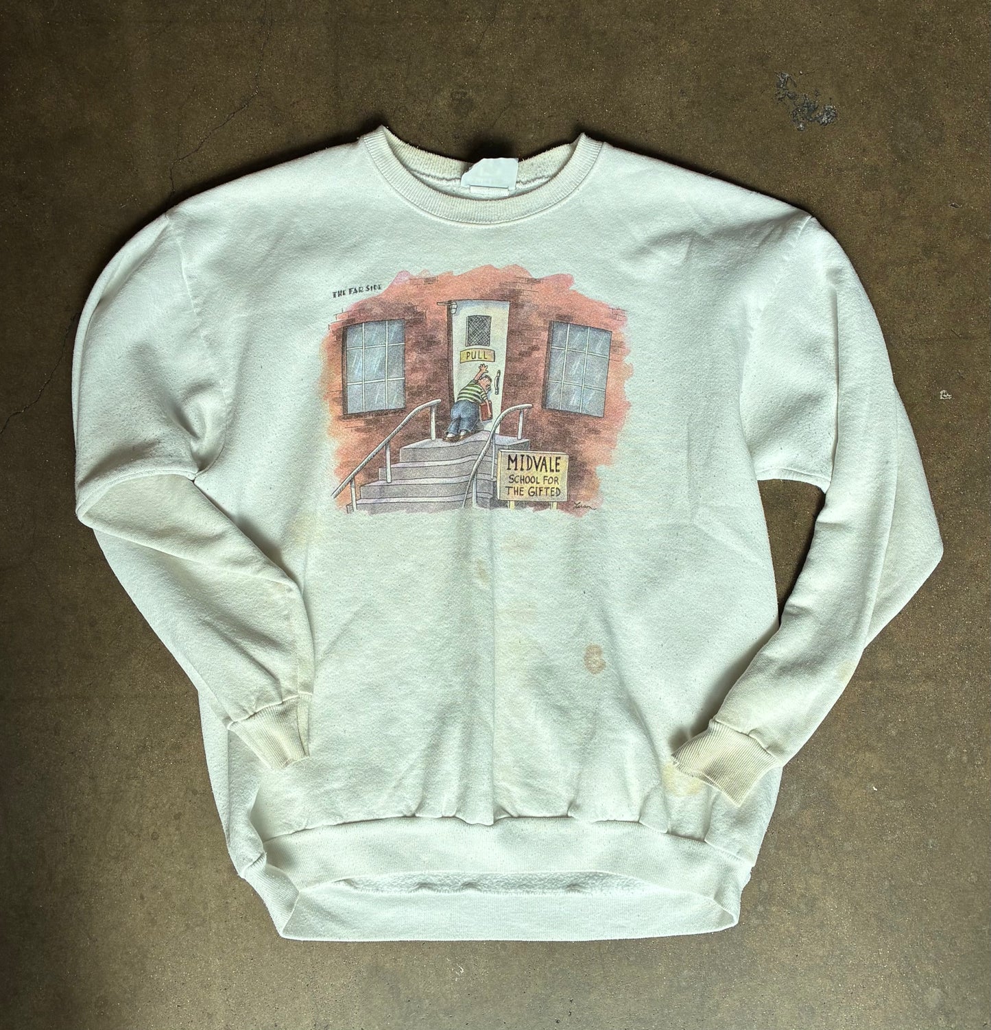 The Far Side White Crewneck Sweater