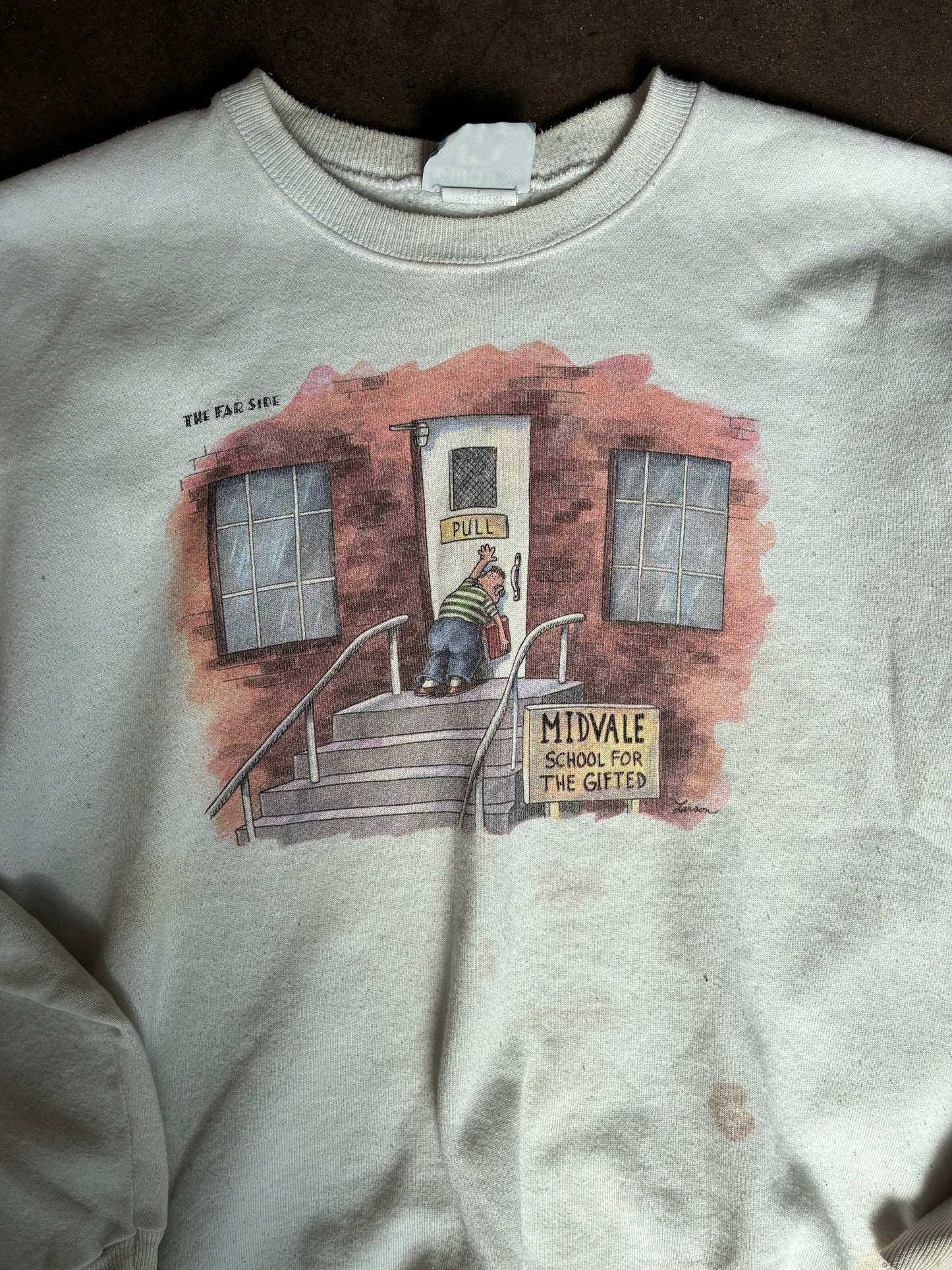 The Far Side White Crewneck Sweater