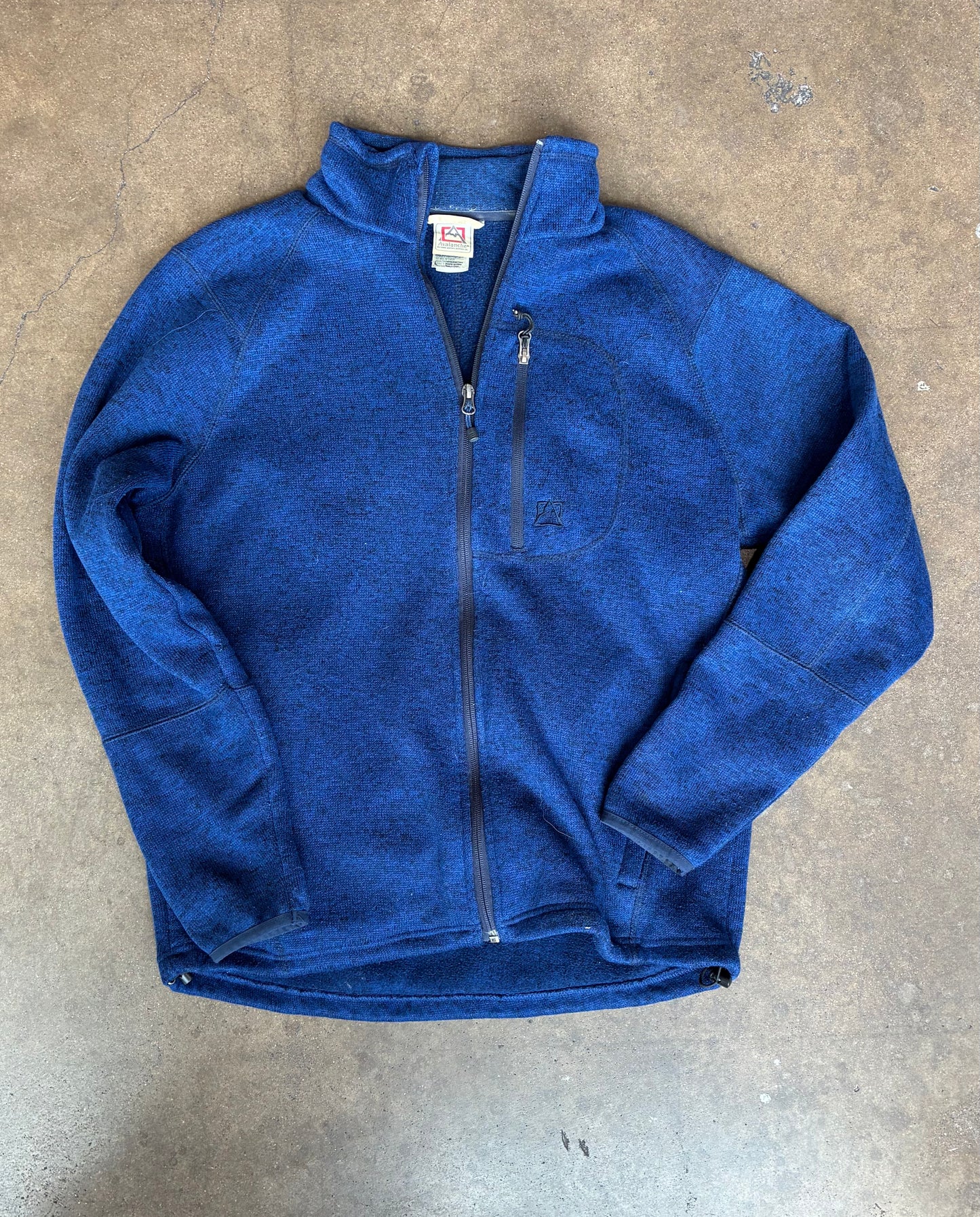 Blue Full Zip Fleece Knit Jacket