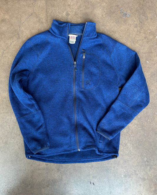 Blue Full Zip Fleece Knit Jacket