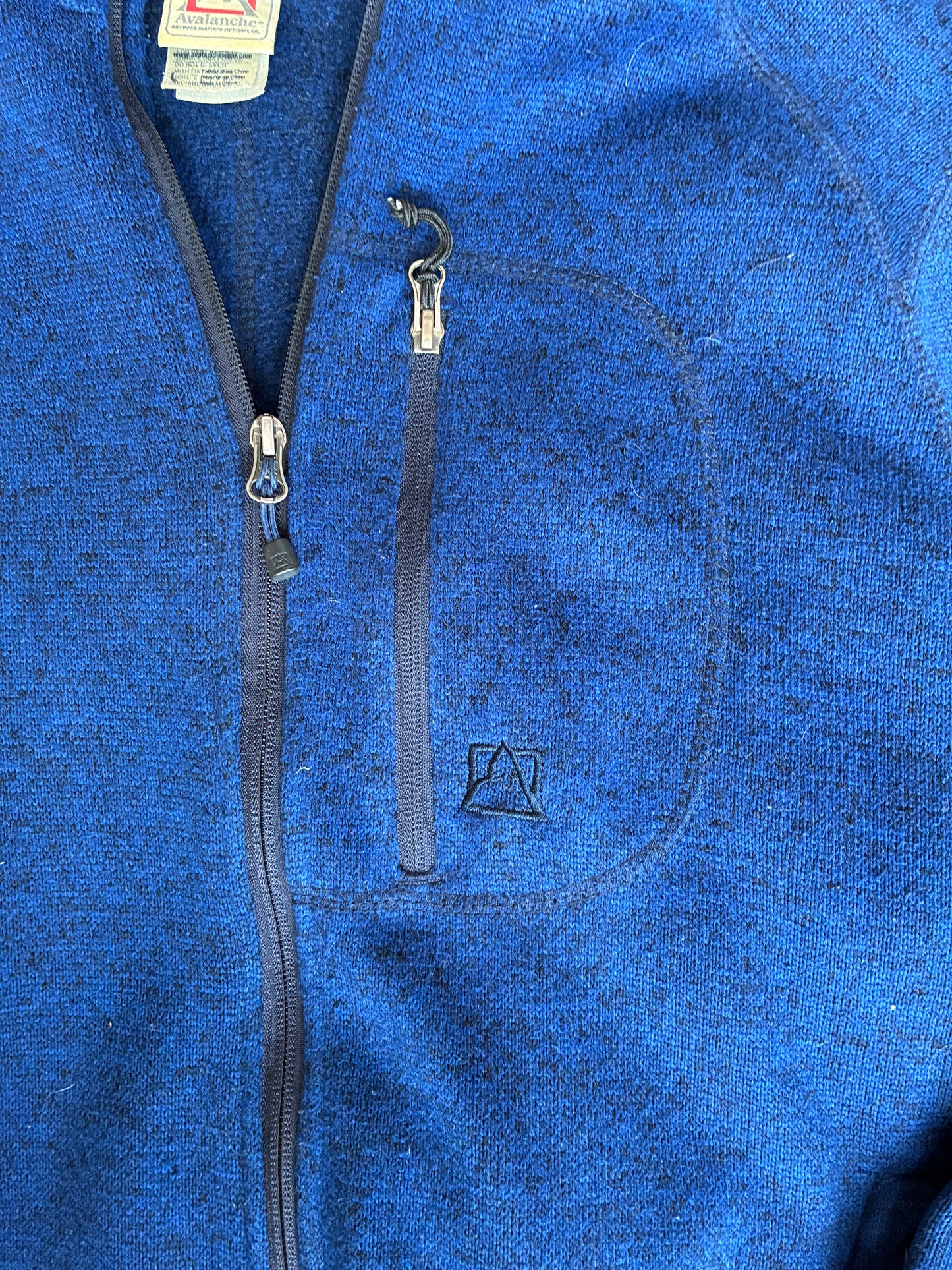 Blue Full Zip Fleece Knit Jacket
