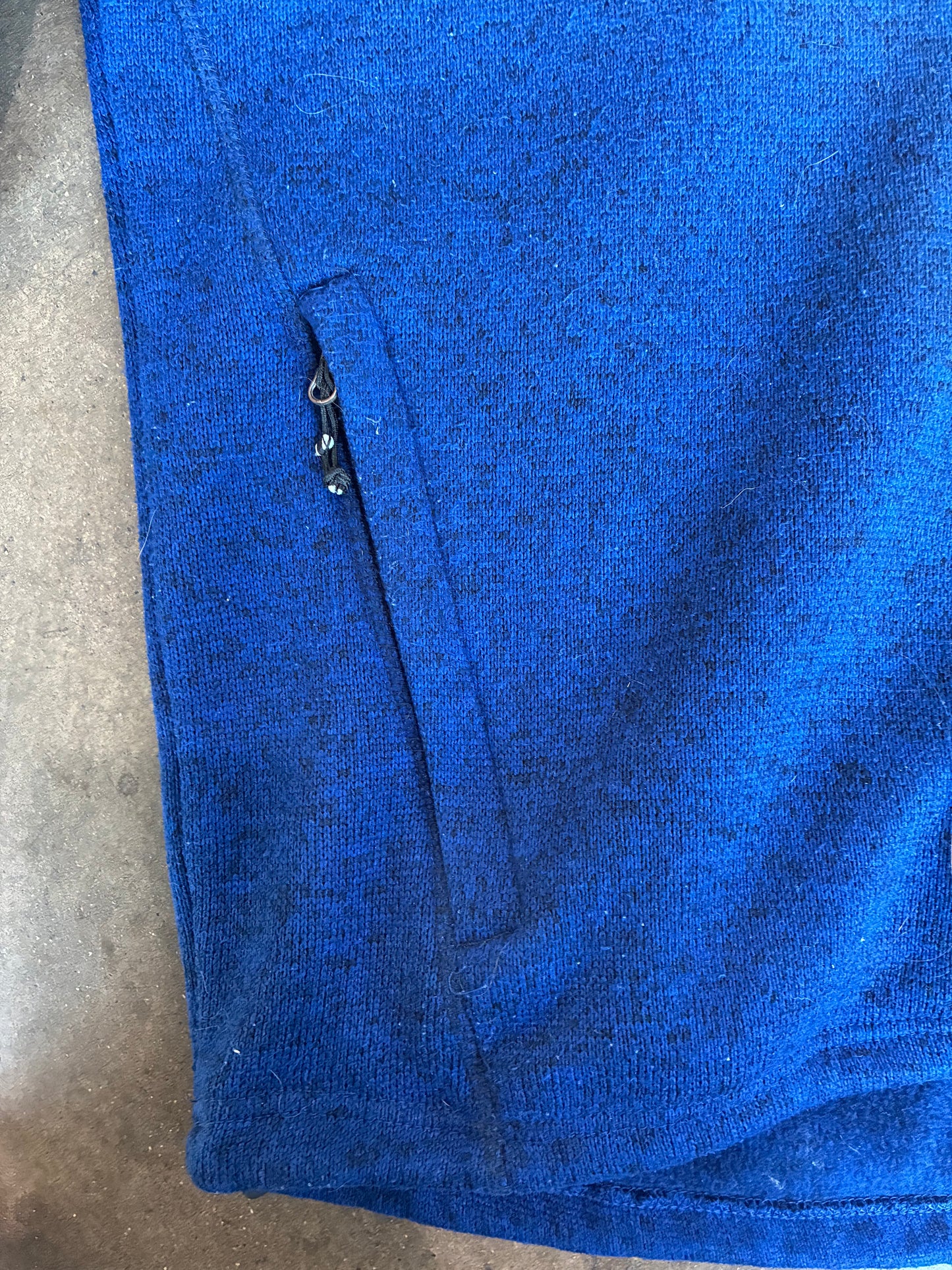 Blue Full Zip Fleece Knit Jacket