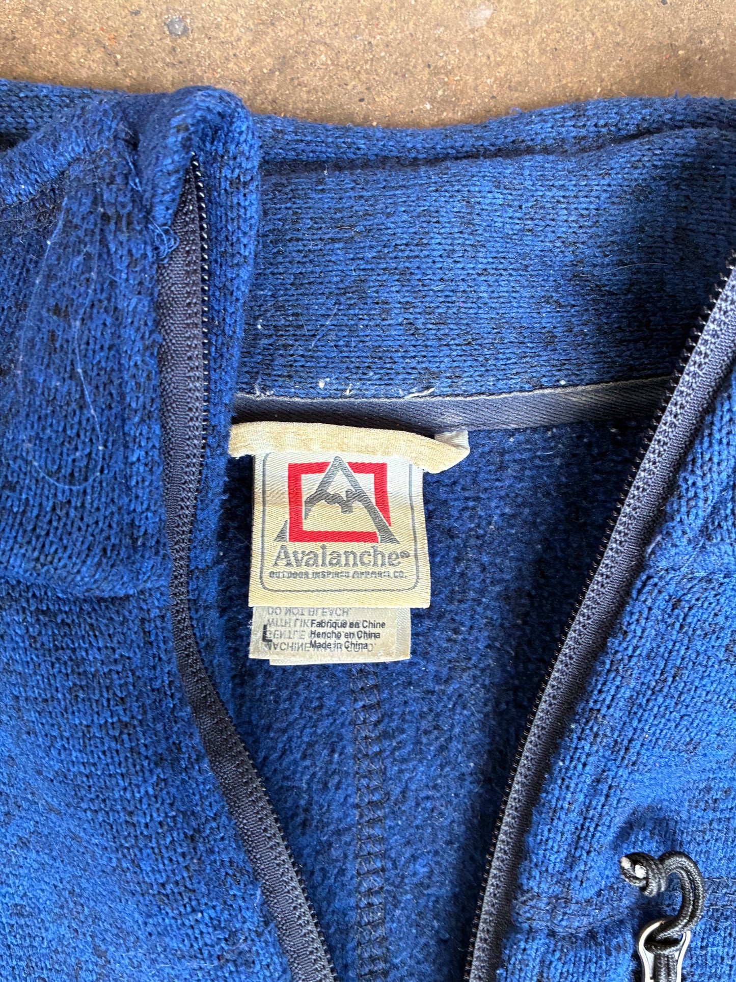 Blue Full Zip Fleece Knit Jacket