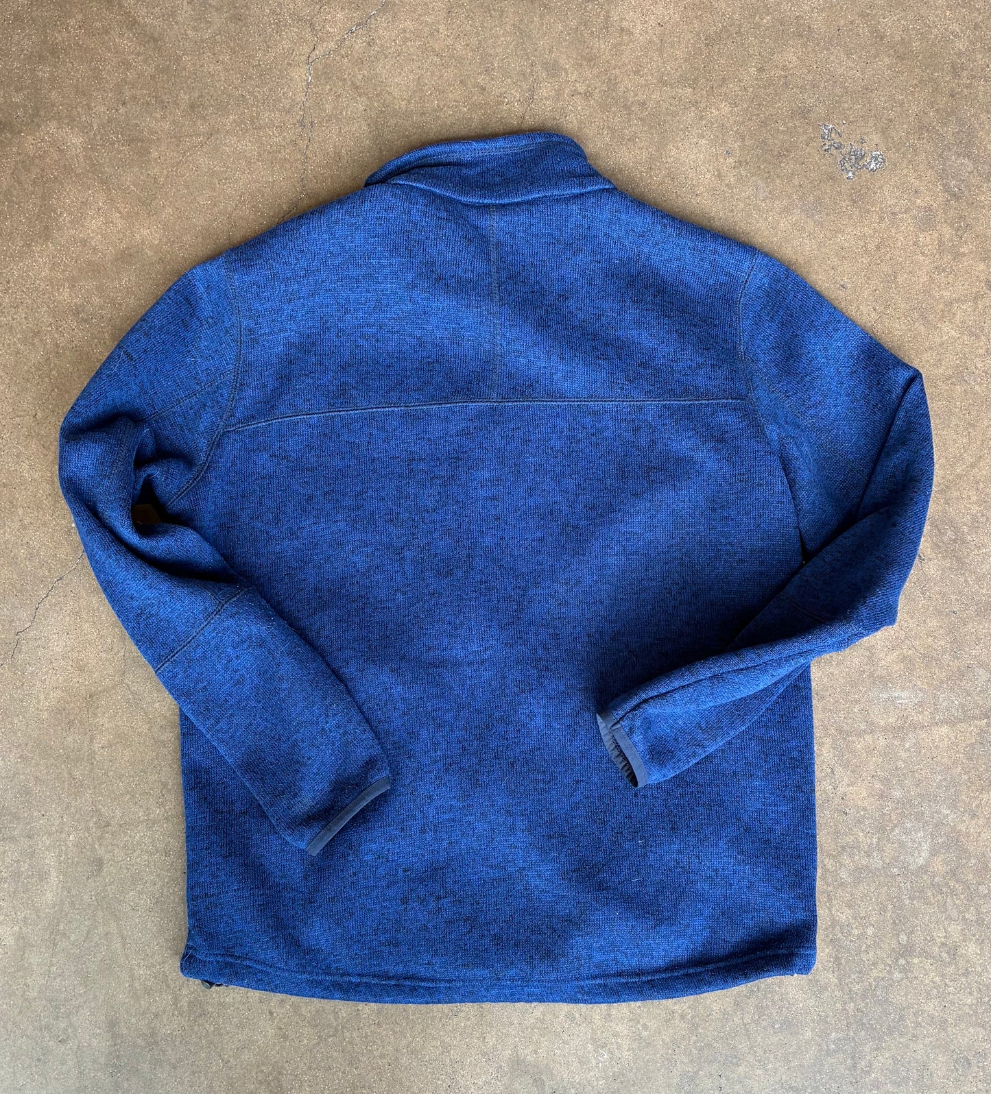 Blue Full Zip Fleece Knit Jacket