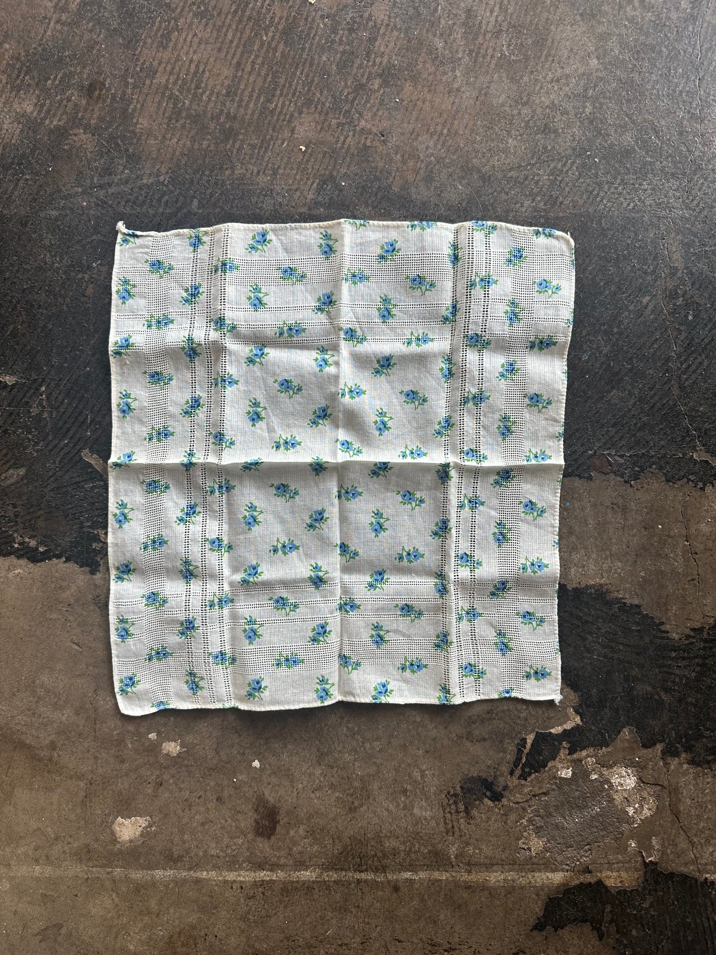 Blue Rose Handkerchief